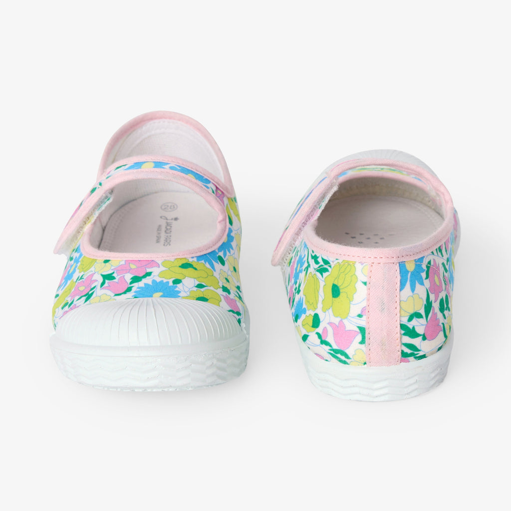 Girl fabric Mary Janes - Green/Multicolour