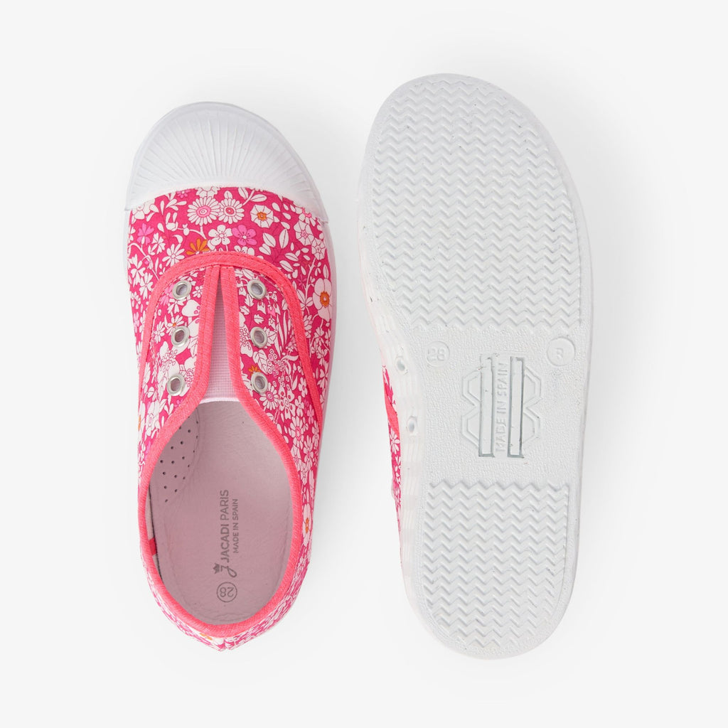 Shoes Tennis in Liberty Fabric Girl - Pink/White