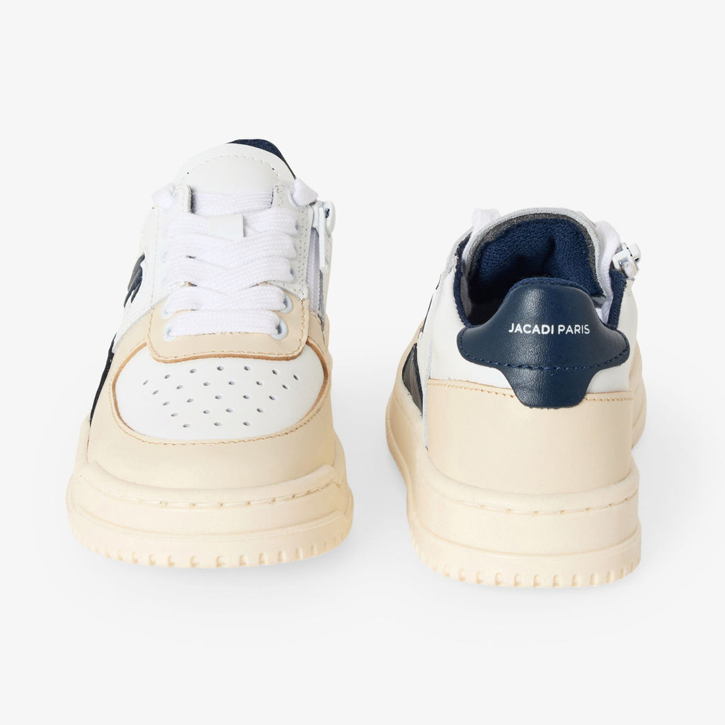 Sneakers in Leather Boy - White/Light Blue