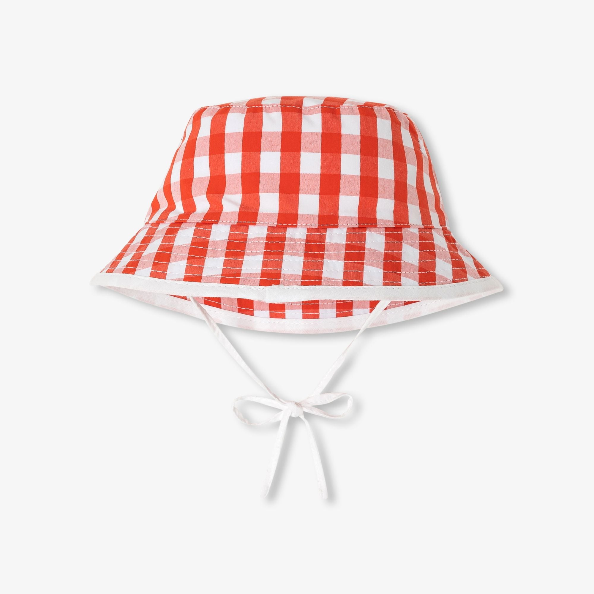 Bucket Hat a Quadretti Vichy - White/Arancione