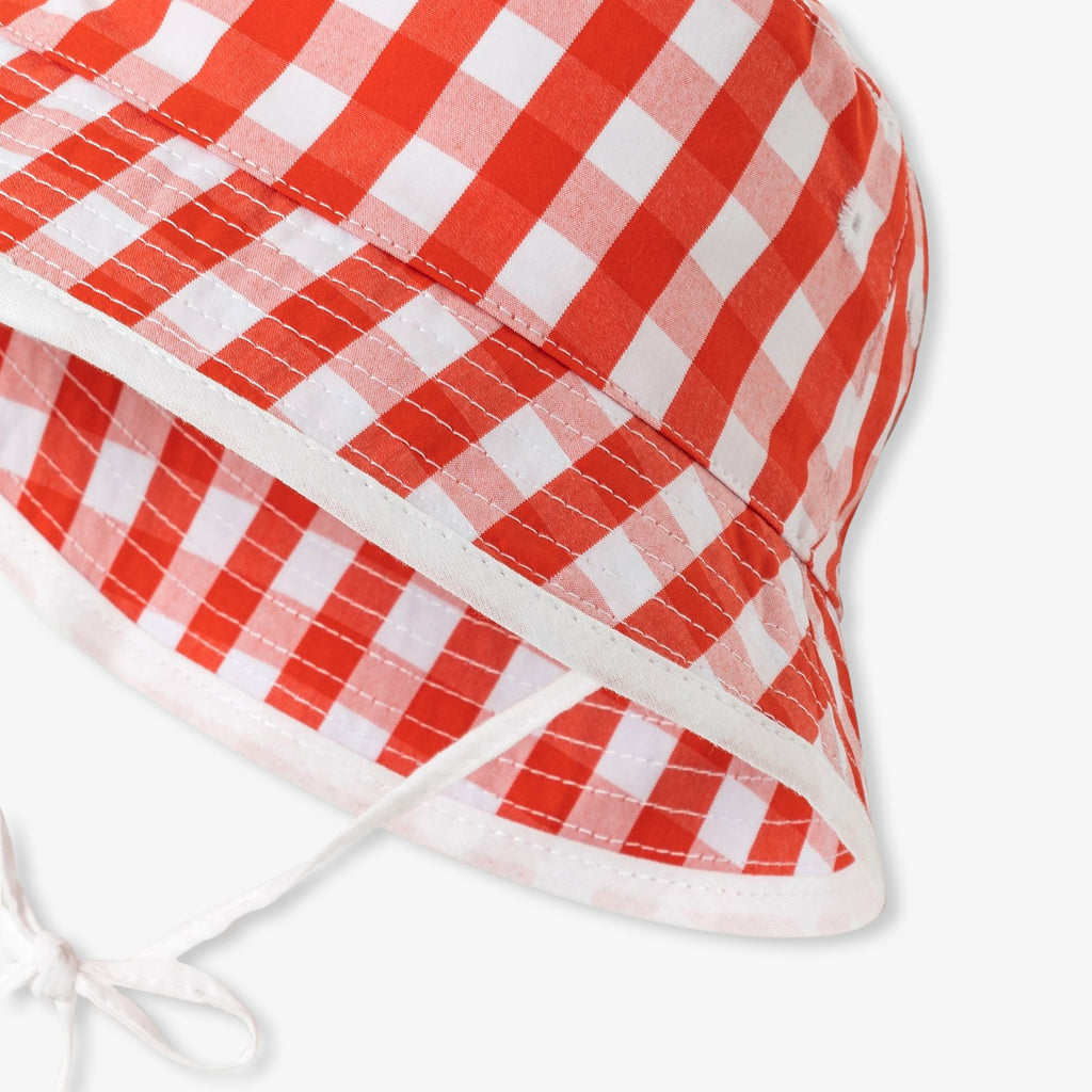Bucket Hat a Quadretti Vichy - White/Arancione