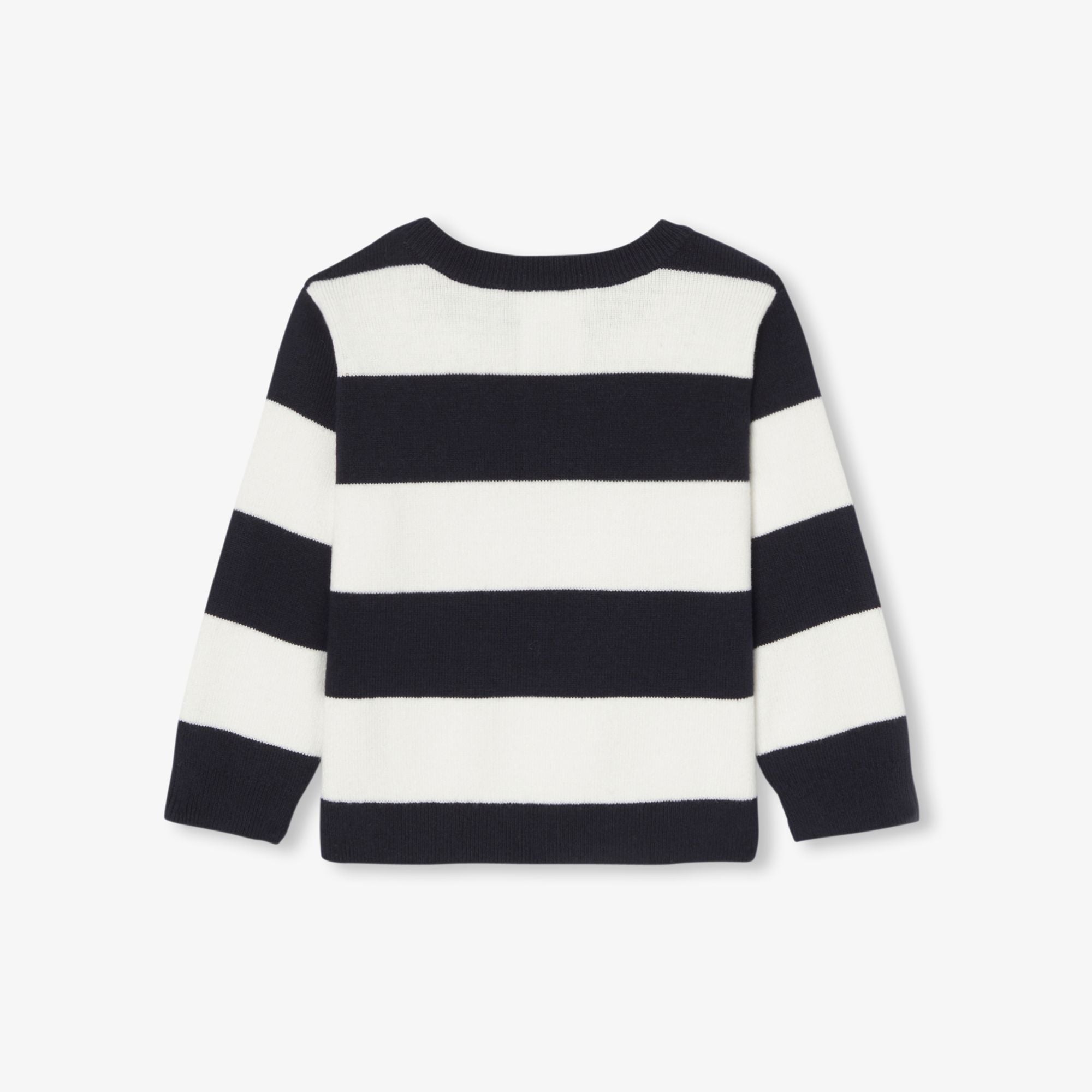 Baby boy striped jumper - White/Navy Blue