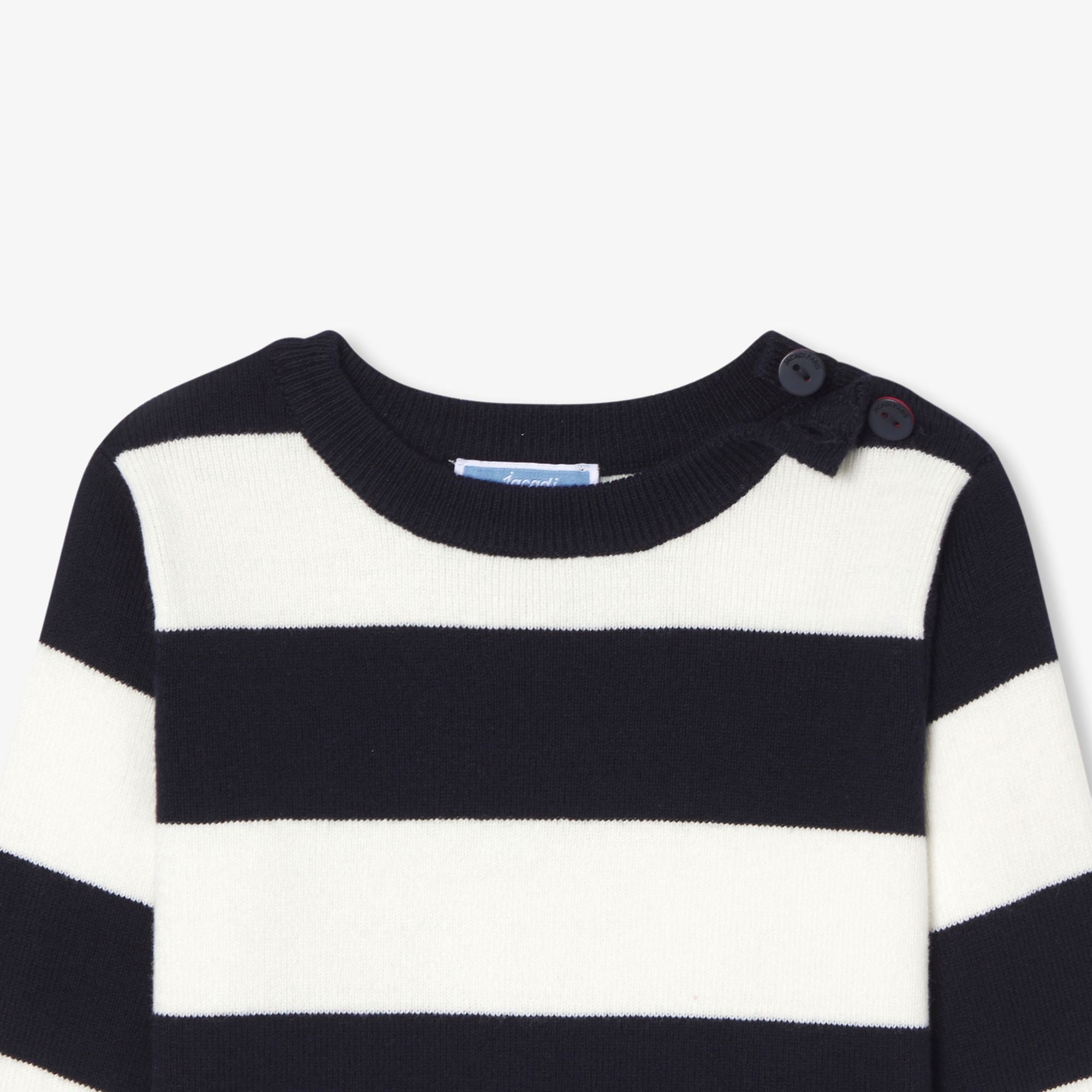 Baby boy striped jumper - White/Navy Blue