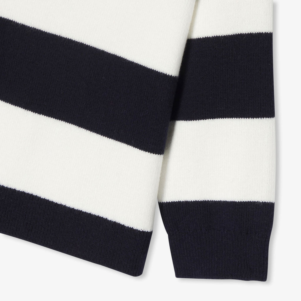 Baby boy striped jumper - White/Navy Blue