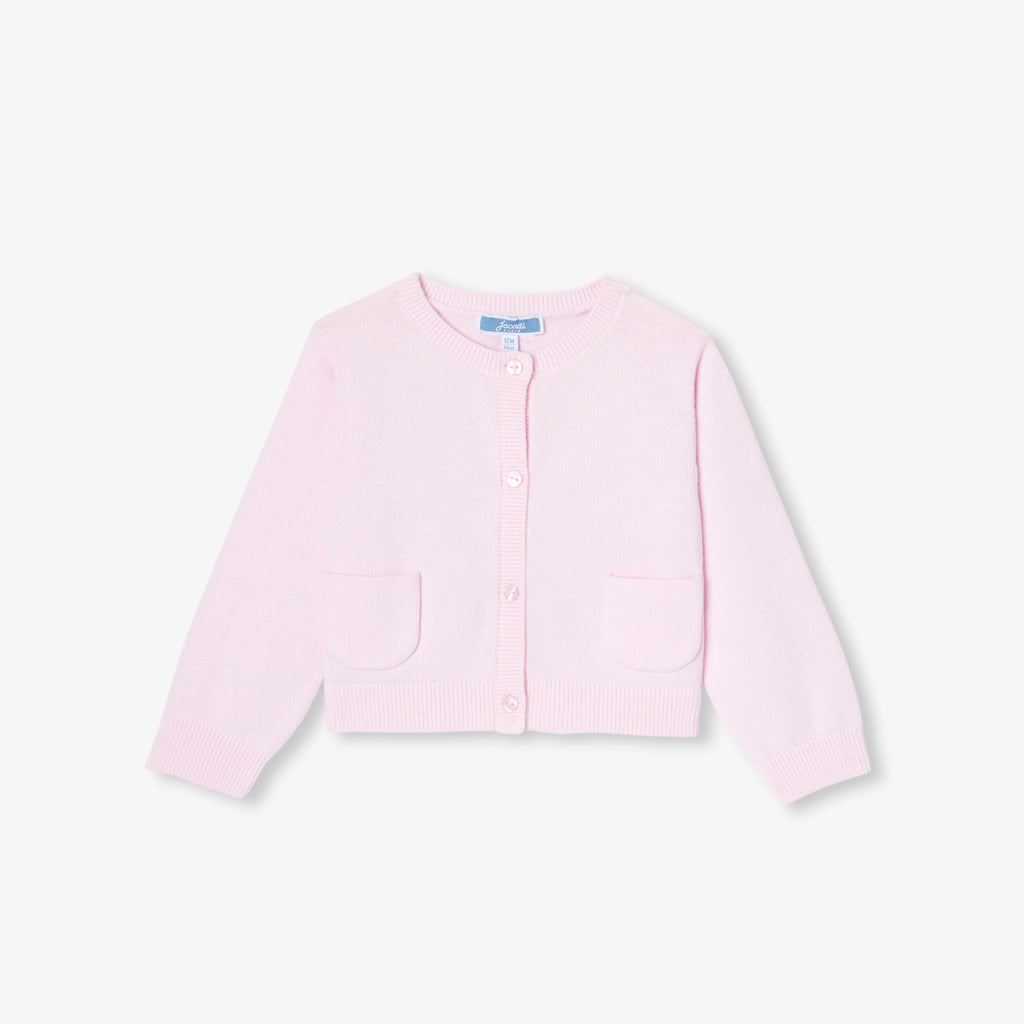 JC-NG069 Jacadi Baby Girl Cotton Cardigan (Powder Pink)