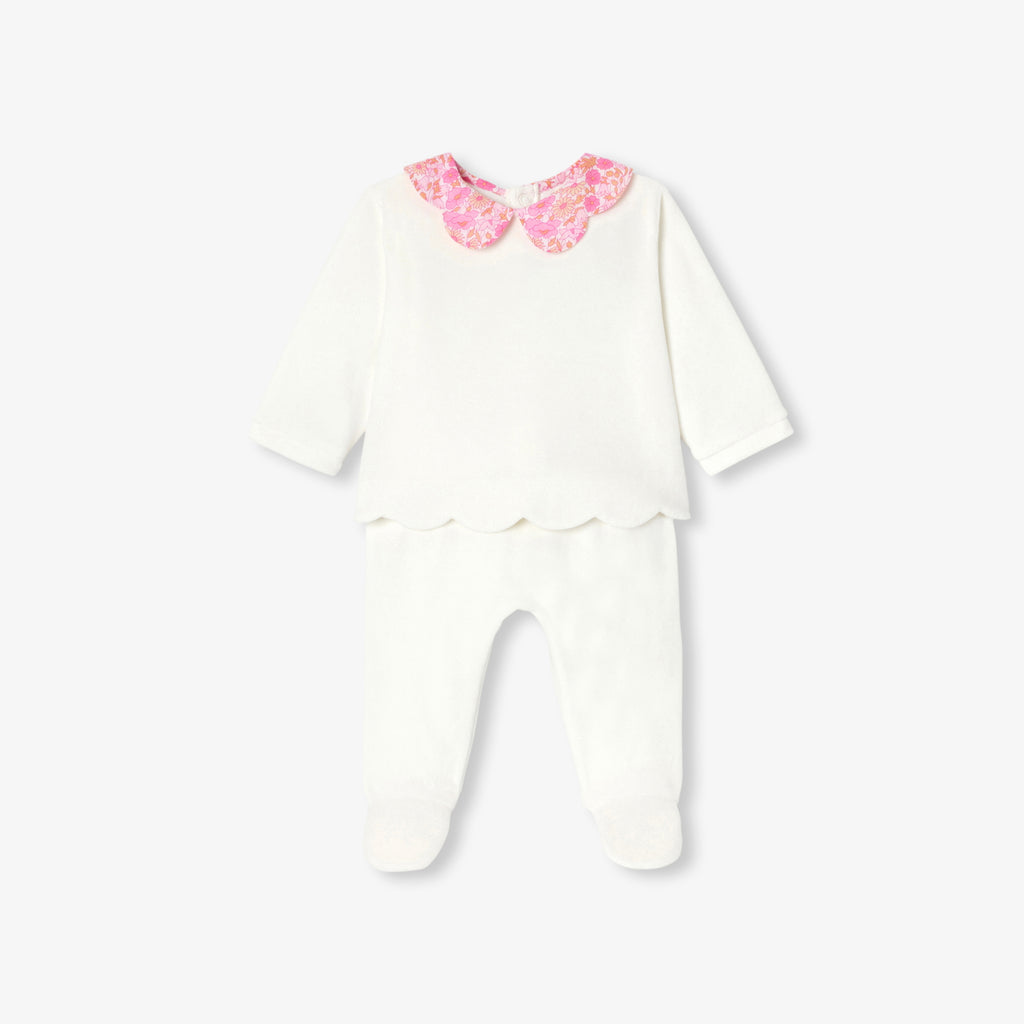 JC-NG086 Jacadi Comfort Knit Set for Baby Girl (sweet white jacadi)