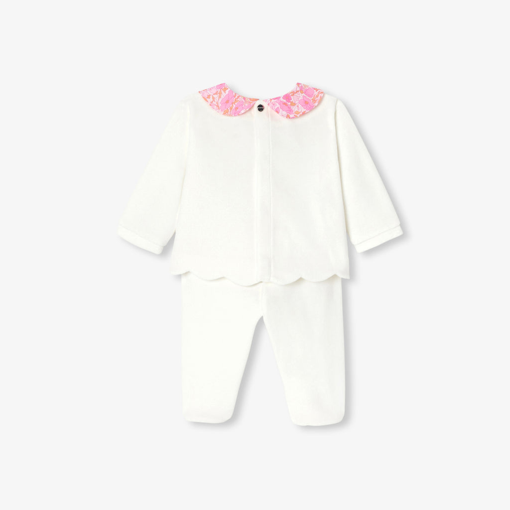 JC-NG086 Jacadi Comfort Knit Set for Baby Girl (sweet white jacadi)
