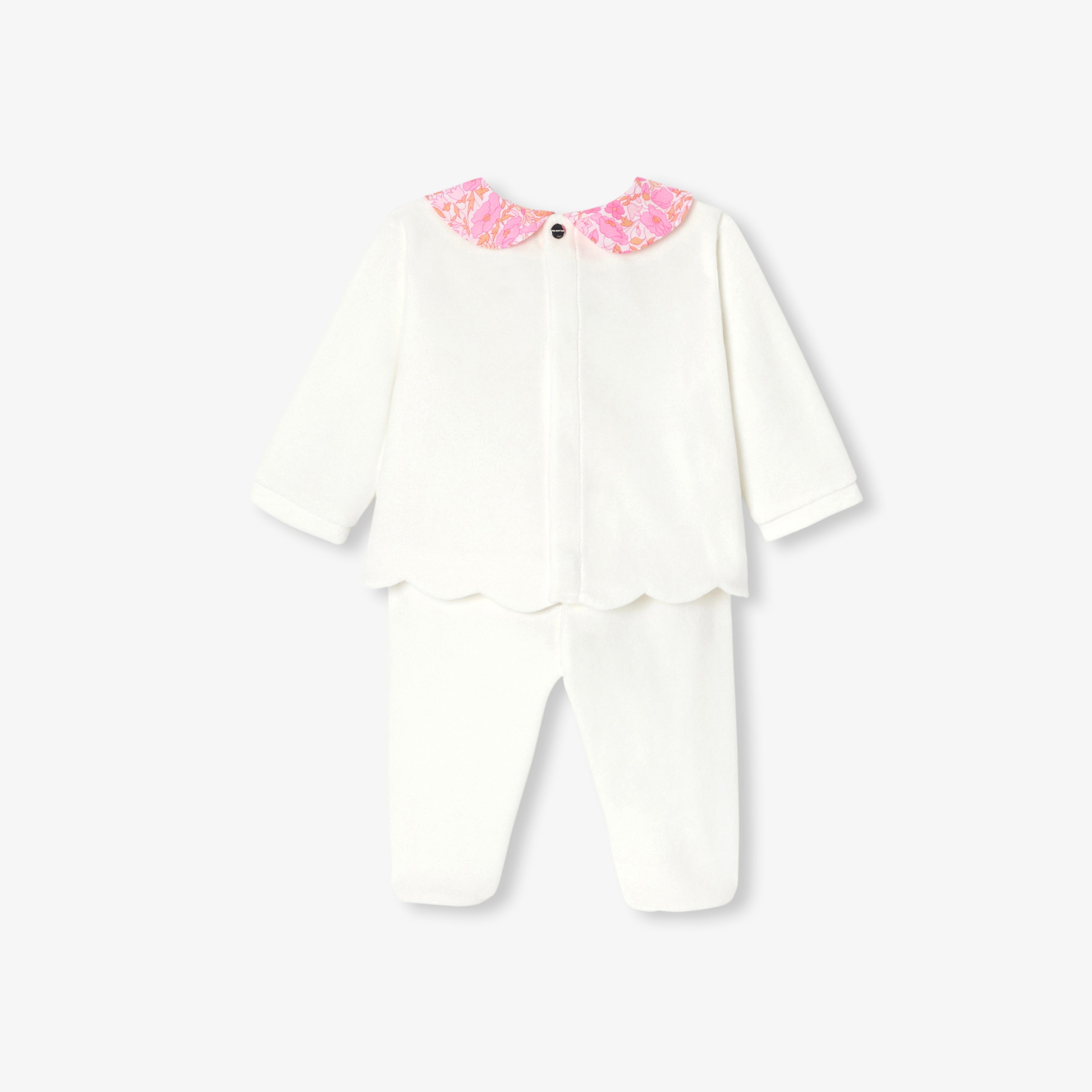 JC-NG086 Jacadi Comfort Knit Set for Baby Girl (sweet white jacadi)