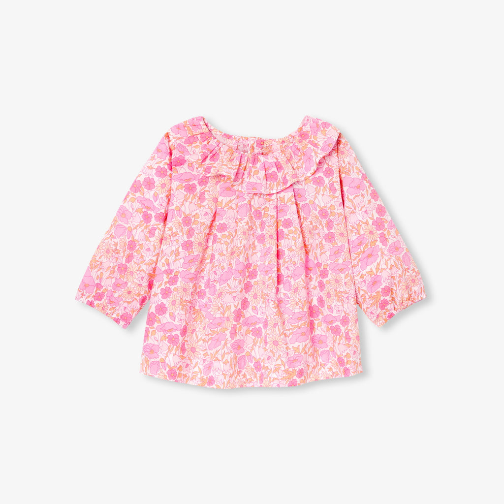 JC-NG085 Jacadi Liberty Fabric Blouse for Baby Girl (Pink)