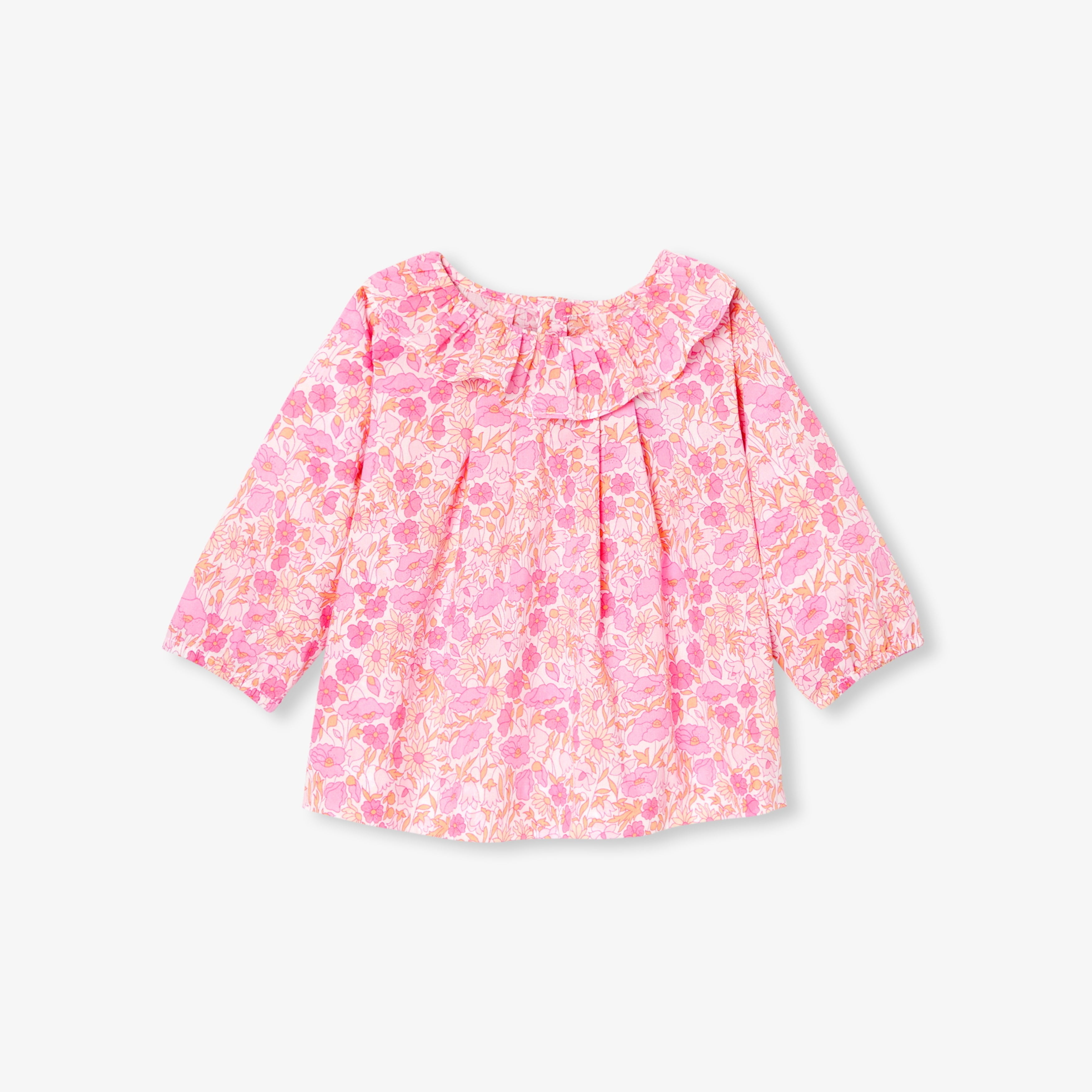 JC-NG085 Jacadi Liberty Fabric Blouse for Baby Girl (Pink)