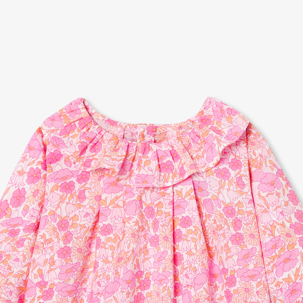 JC-NG085 Jacadi Liberty Fabric Blouse for Baby Girl (Pink)