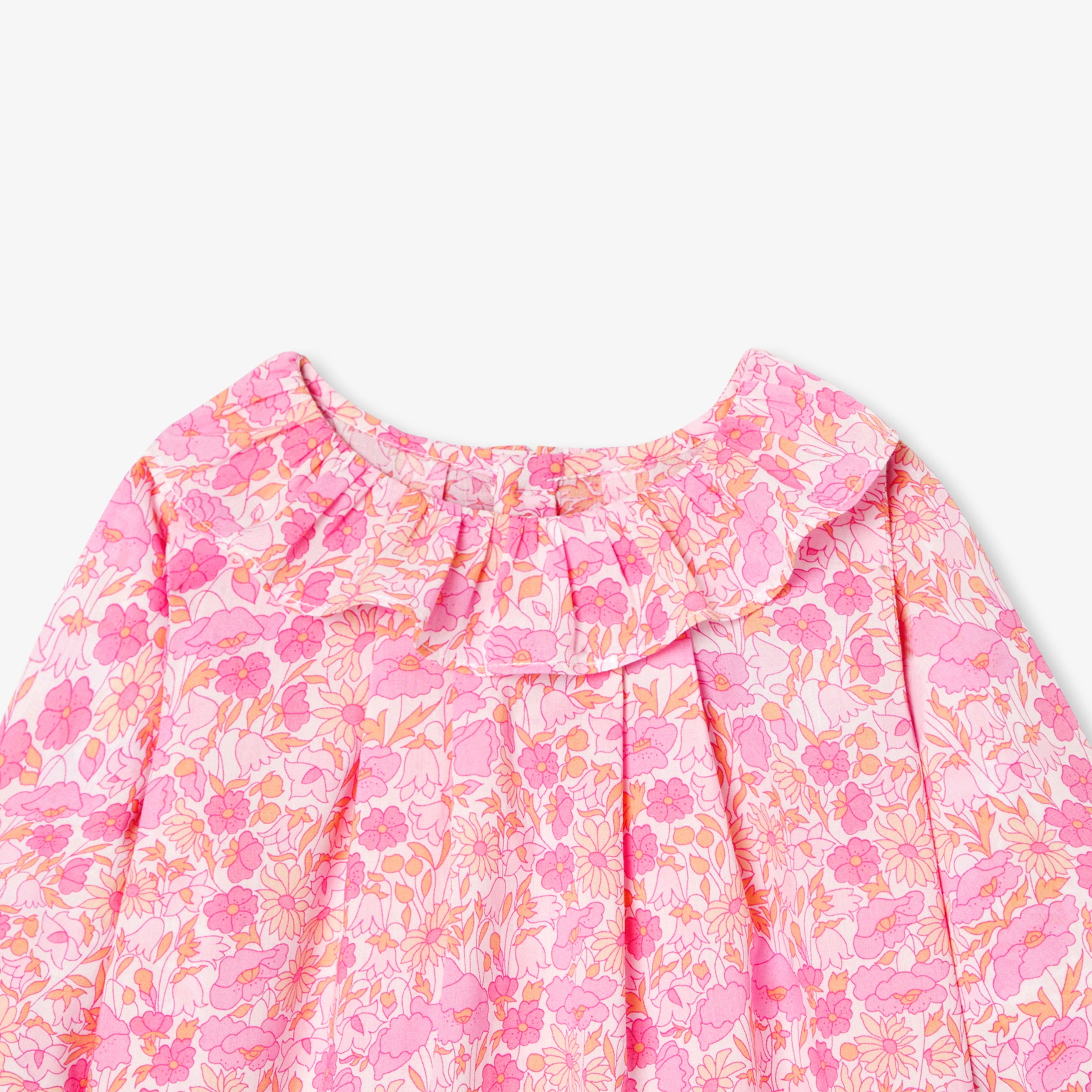 JC-NG085 Jacadi Liberty Fabric Blouse for Baby Girl (Pink)