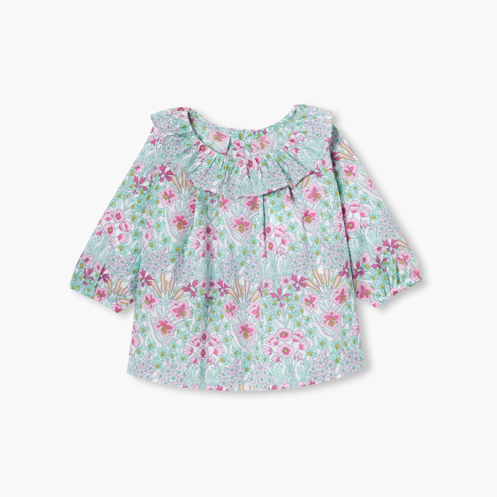 JC-NG080 Jacadi Newborn Liberty Fabric Blouse