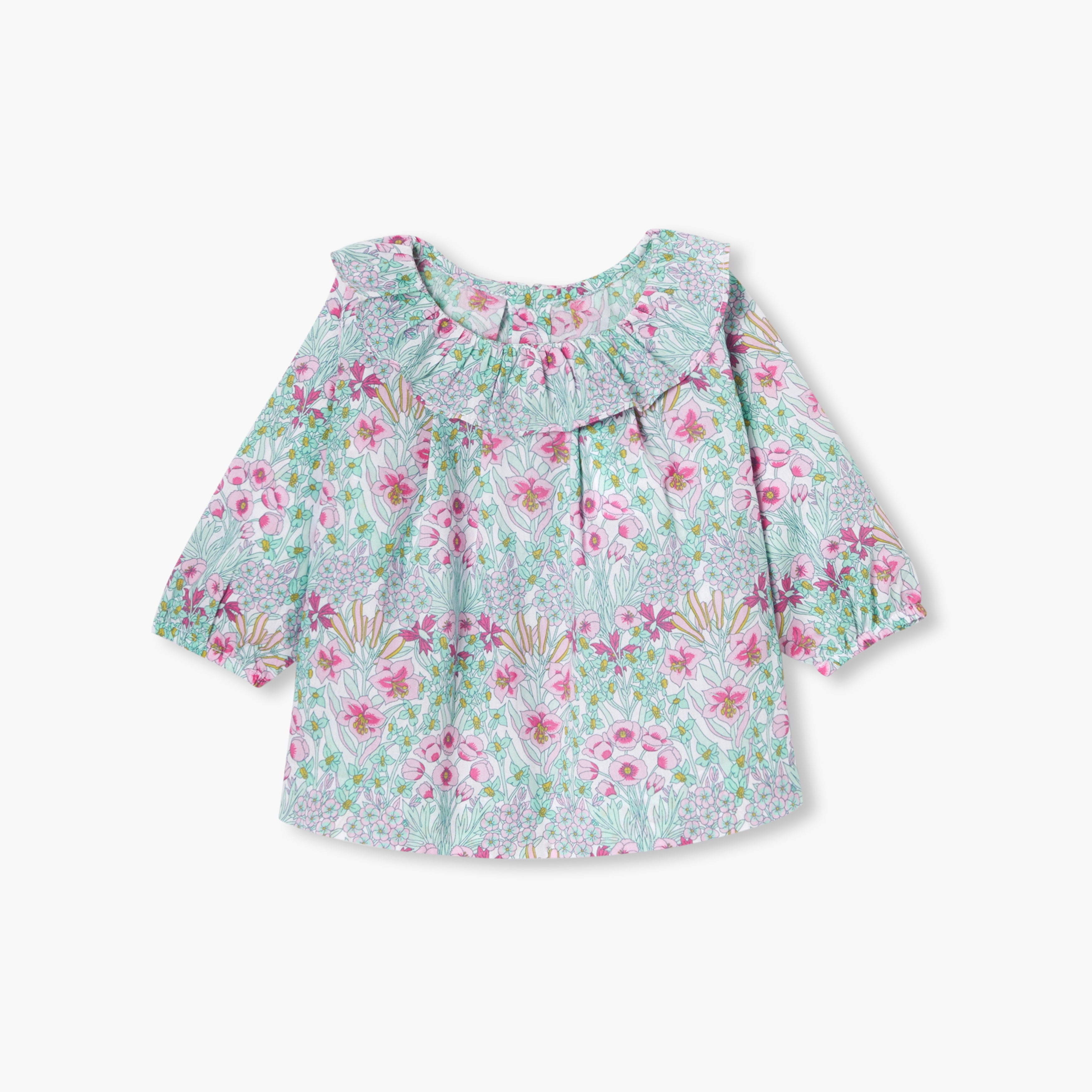 JC-NG080 Jacadi Newborn Liberty Fabric Blouse