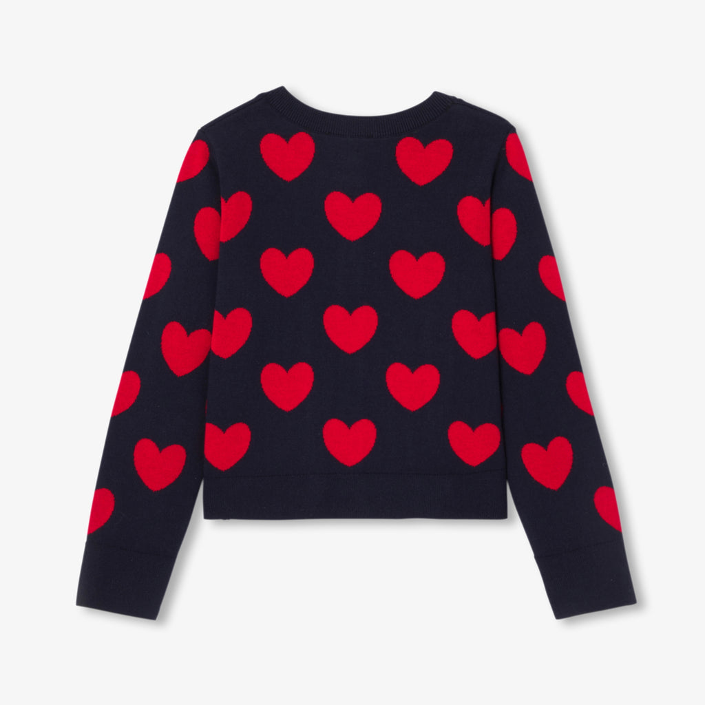 JC-TG085 - Jacadi Girl jacquard heart cardigan