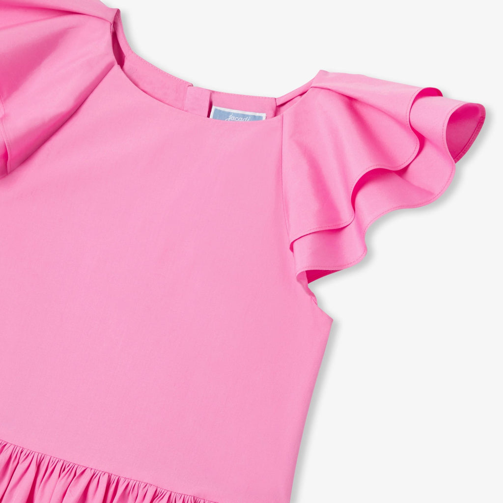 Girl poplin dress - Hollyhock Pink