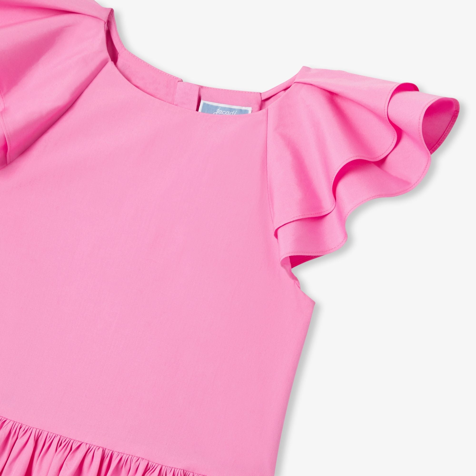 Girl poplin dress - Hollyhock Pink