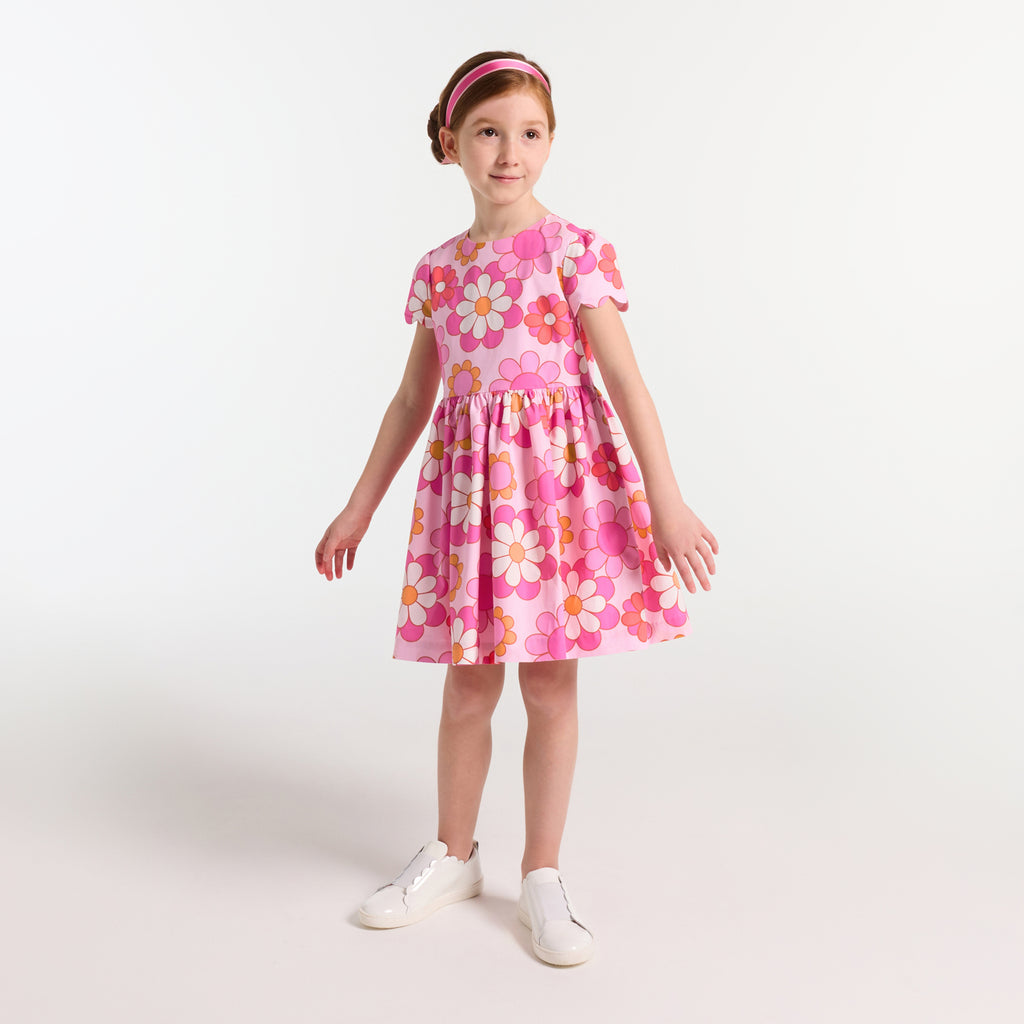 JC-TG068 Jacadi Girls Floral Cotton Dress
