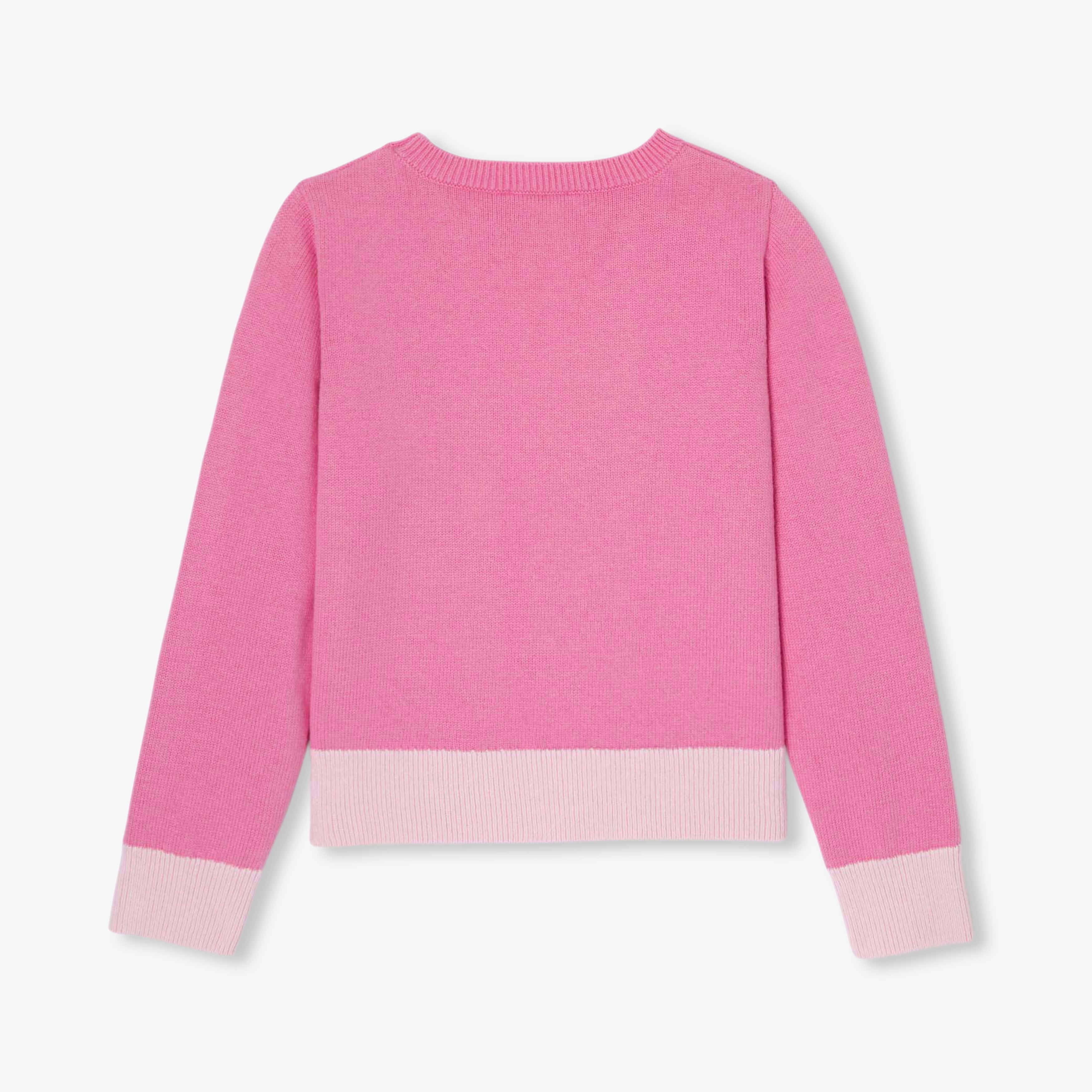 JC-TG055 Jacadi Girls Sweater with collar print - petal pink