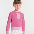 JC-TG055 Jacadi Girls Sweater with collar print - petal pink