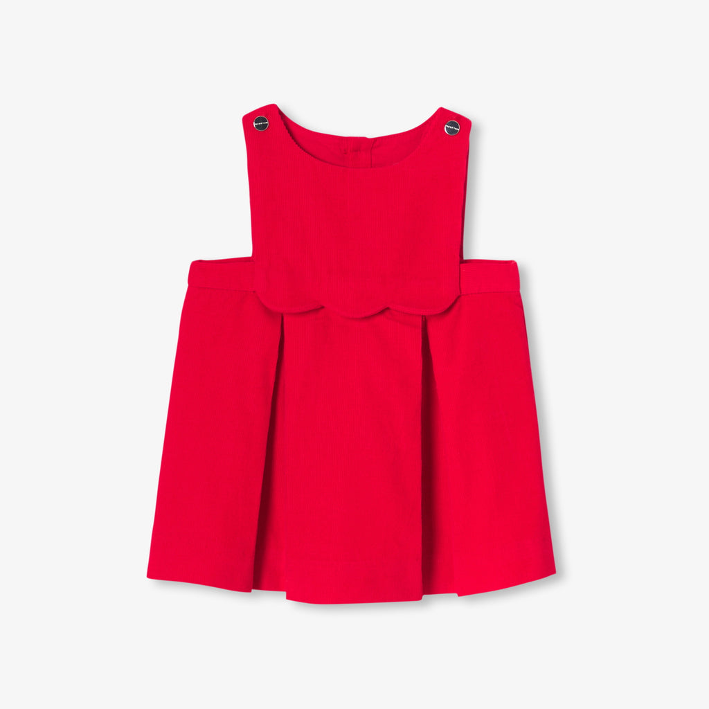 JC-NG065 Jacadi Baby Girl Cotton Velvet Dress (Jacadi Red)