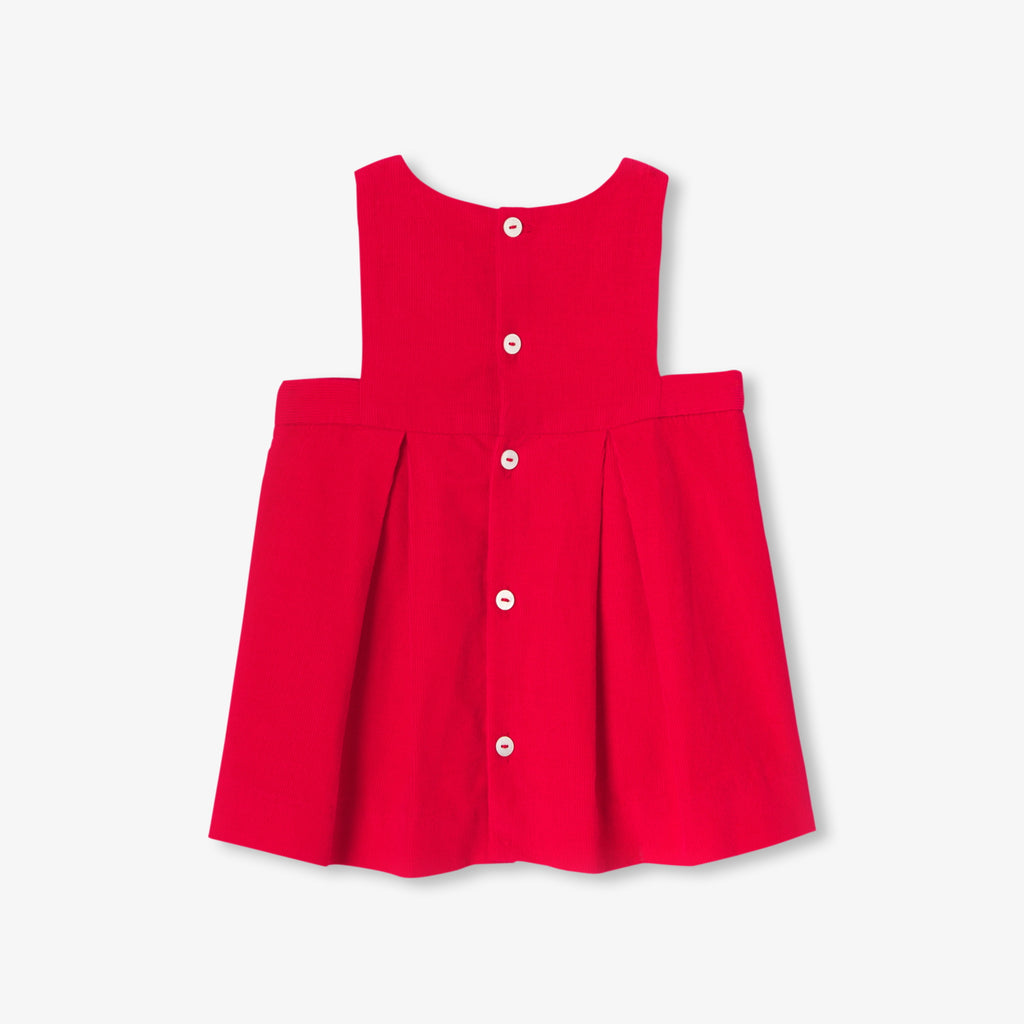 JC-NG065 Jacadi Baby Girl Cotton Velvet Dress (Jacadi Red)