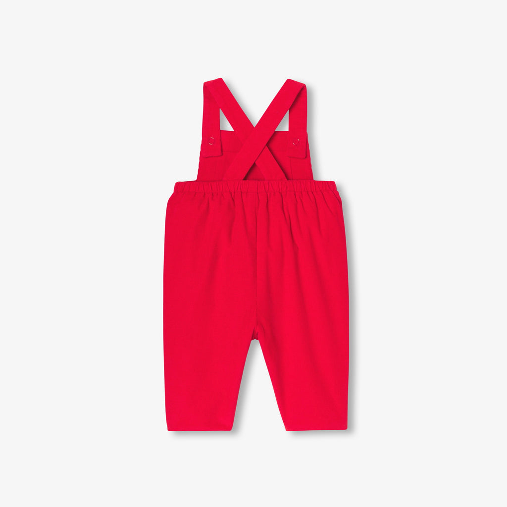 JC-NB035 Jacadi Corduroy Overalls for Baby Boy (Red)