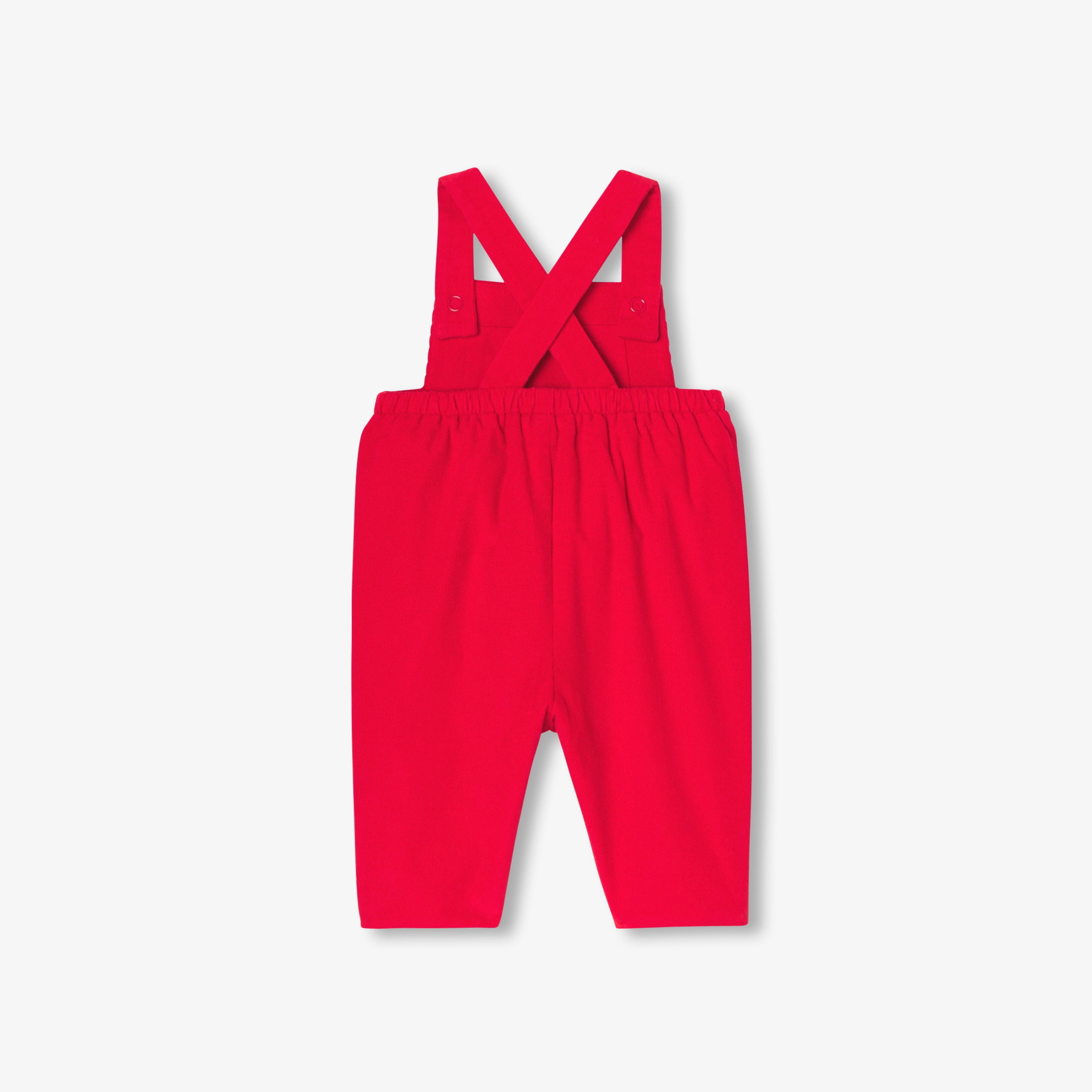 JC-NB035 Jacadi Corduroy Overalls for Baby Boy (Red)