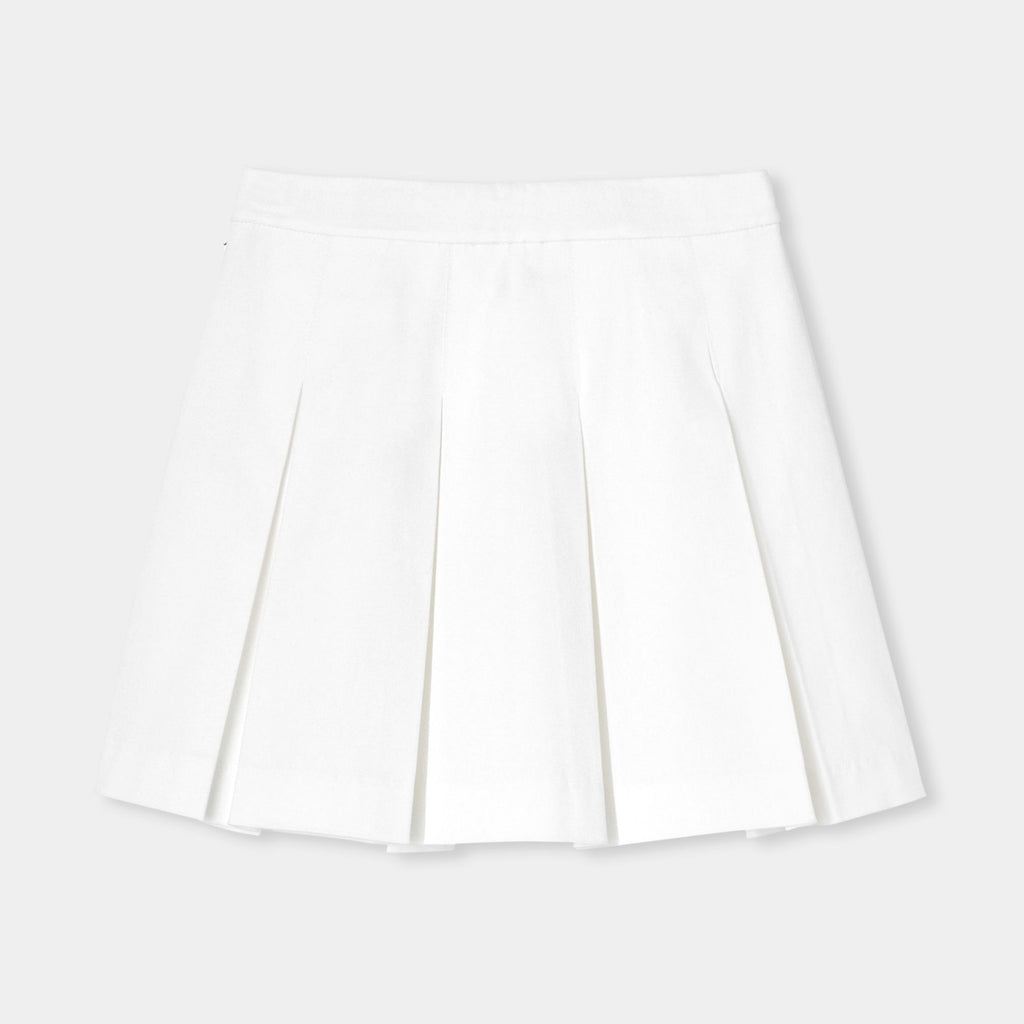 Skirt a Pieghe in Gabardine Girl - Bianco Jacadi