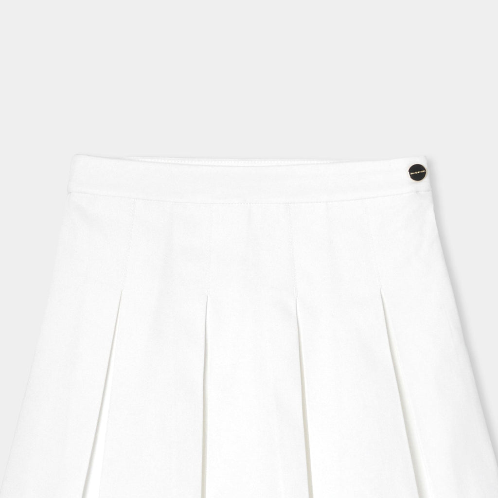 Skirt a Pieghe in Gabardine Girl - Bianco Jacadi