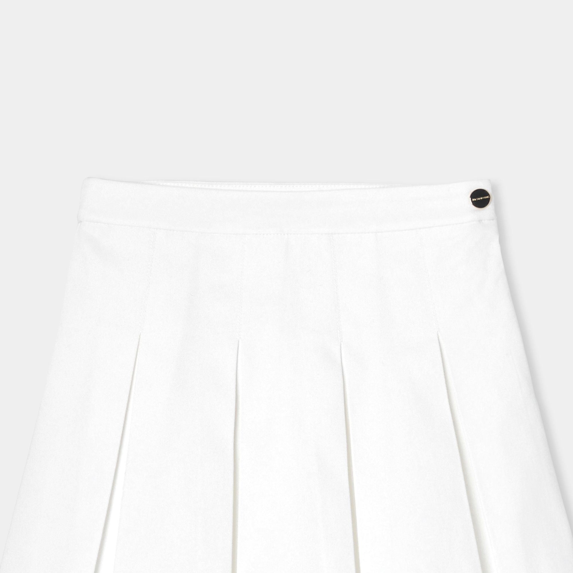 Skirt a Pieghe in Gabardine Girl - Bianco Jacadi