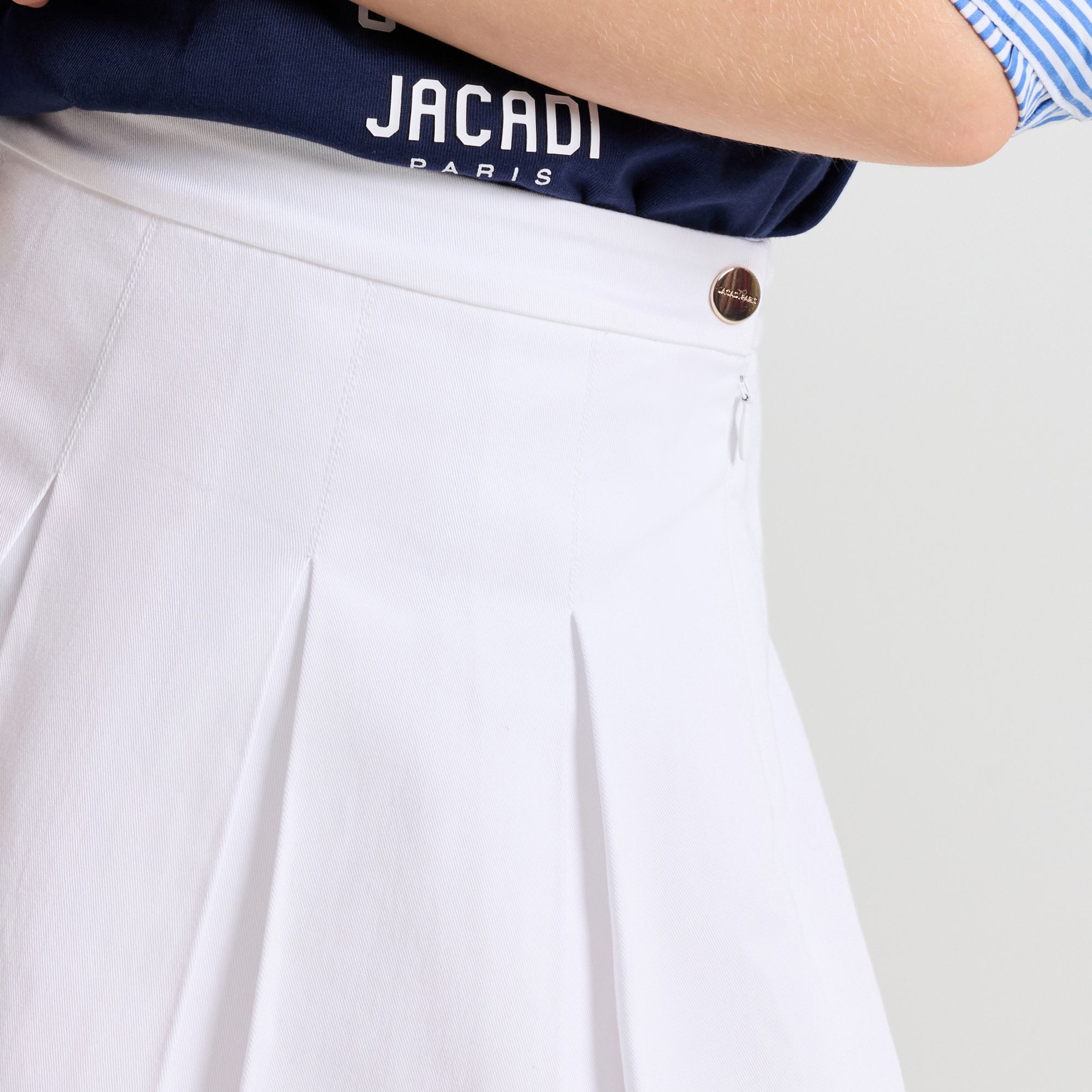 Skirt a Pieghe in Gabardine Girl - Bianco Jacadi