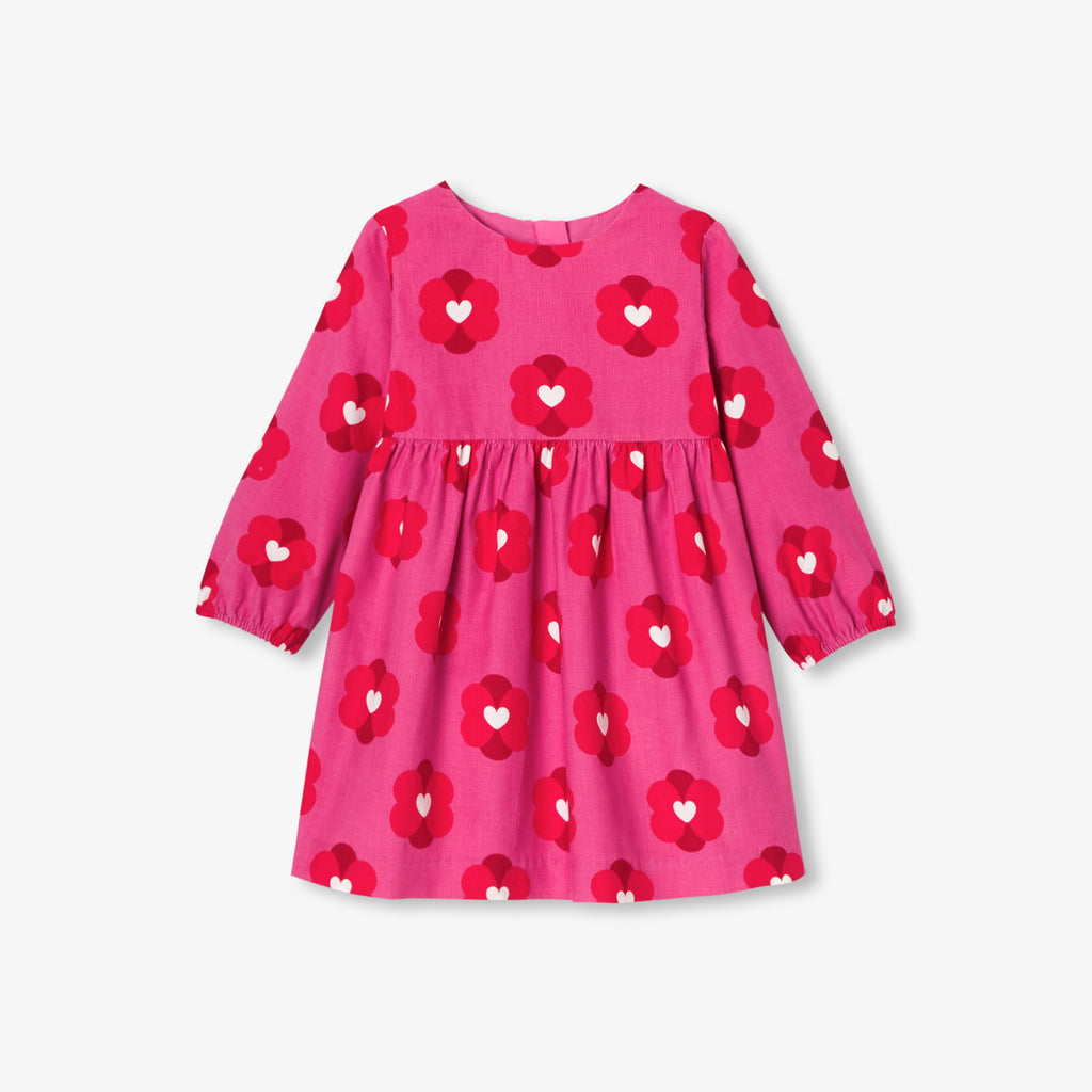 JC-NG067 Jacadi Baby Girl Corduroy Dress (Pink Multi)