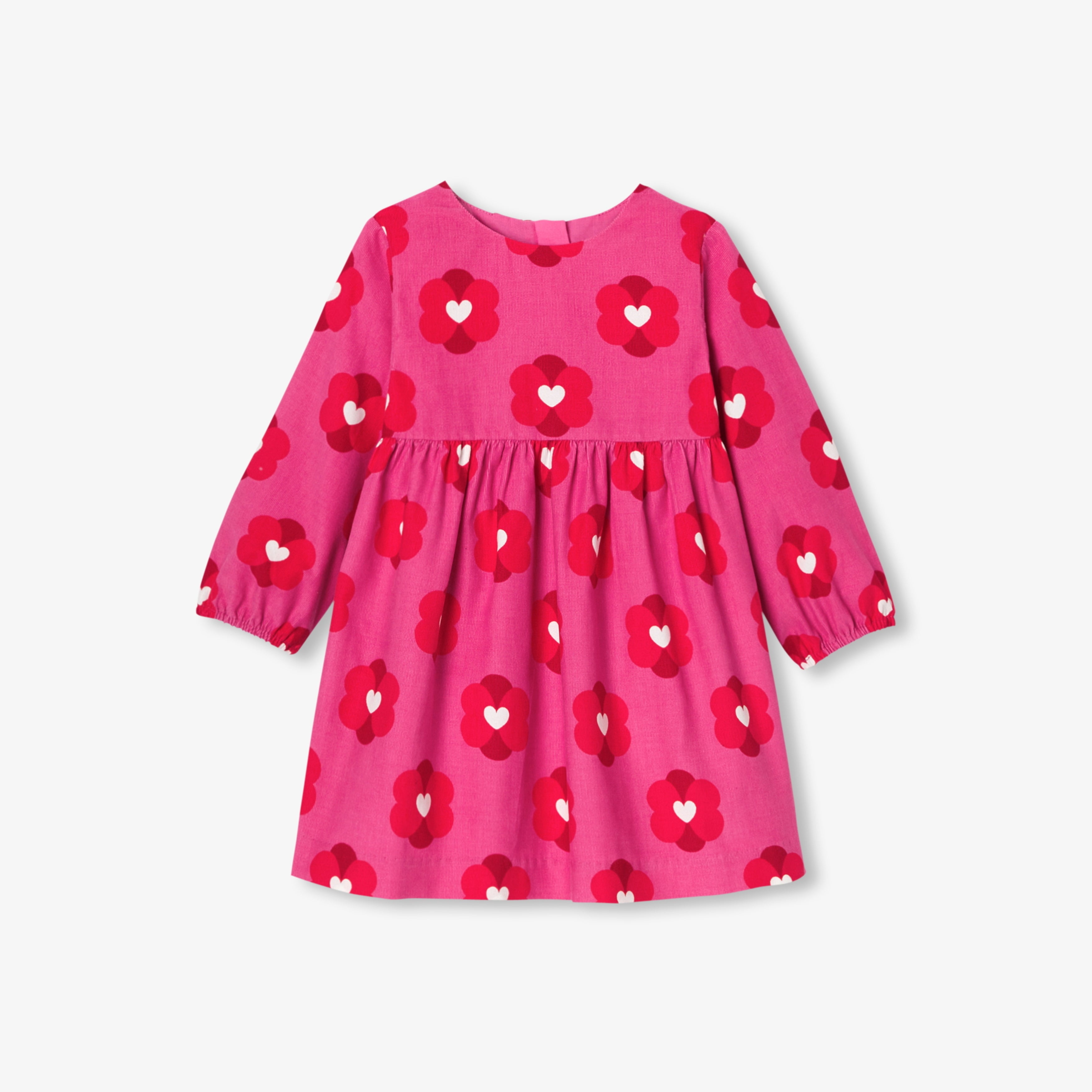 JC-NG067 Jacadi Baby Girl Corduroy Dress (Pink Multi)