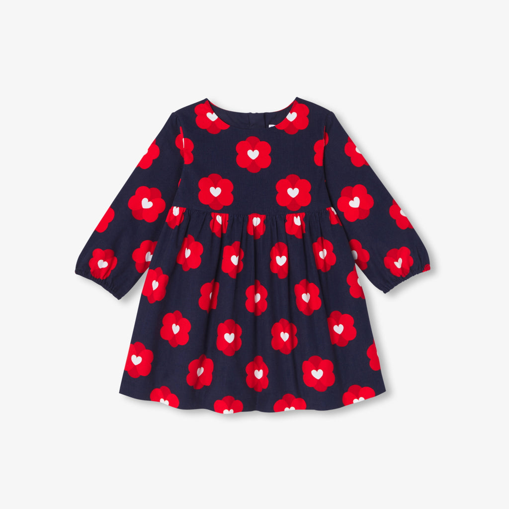 JC-NG058 Jacadi Baby Girl Corduroy Dress - Navy