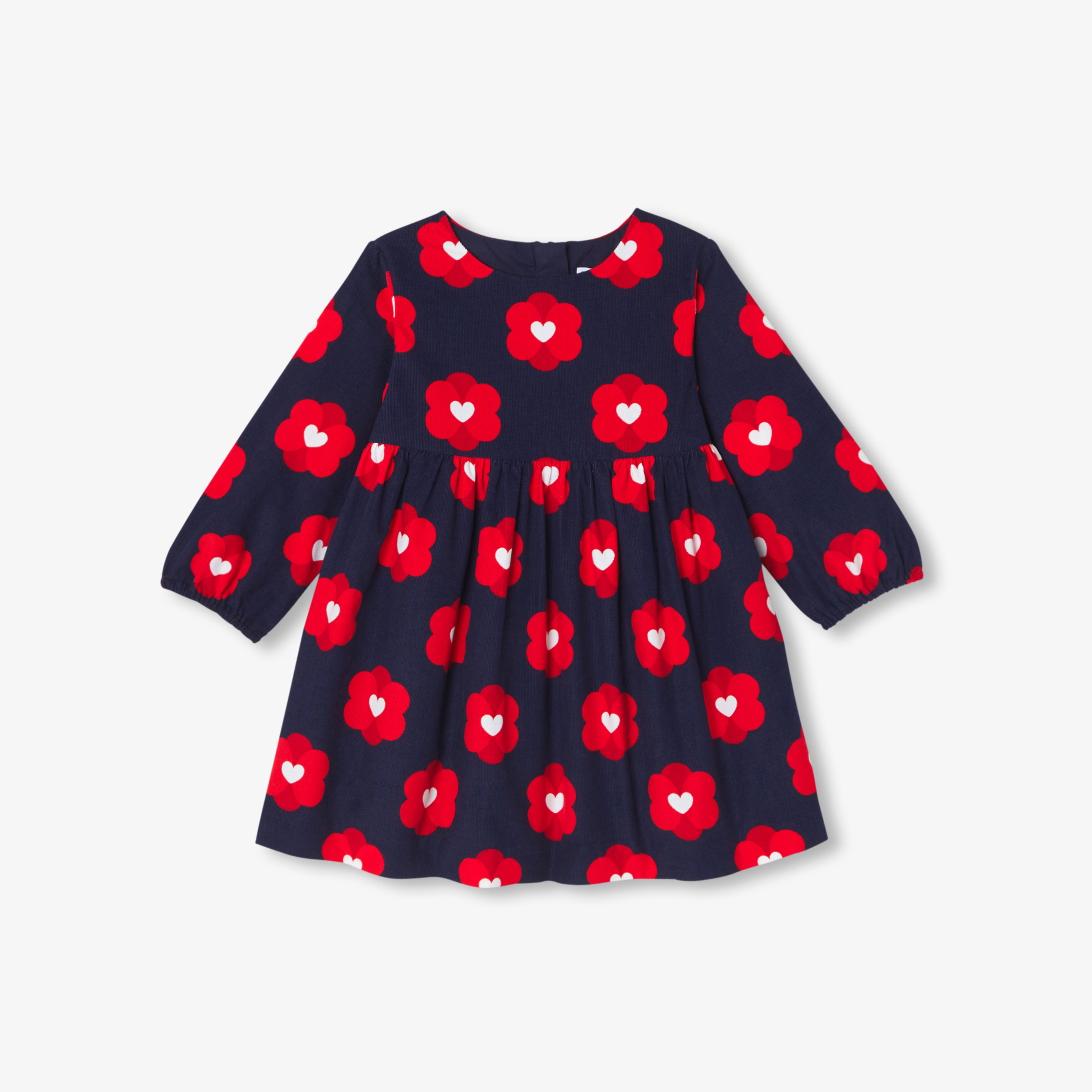 JC-NG058 Jacadi Baby Girl Corduroy Dress - Navy