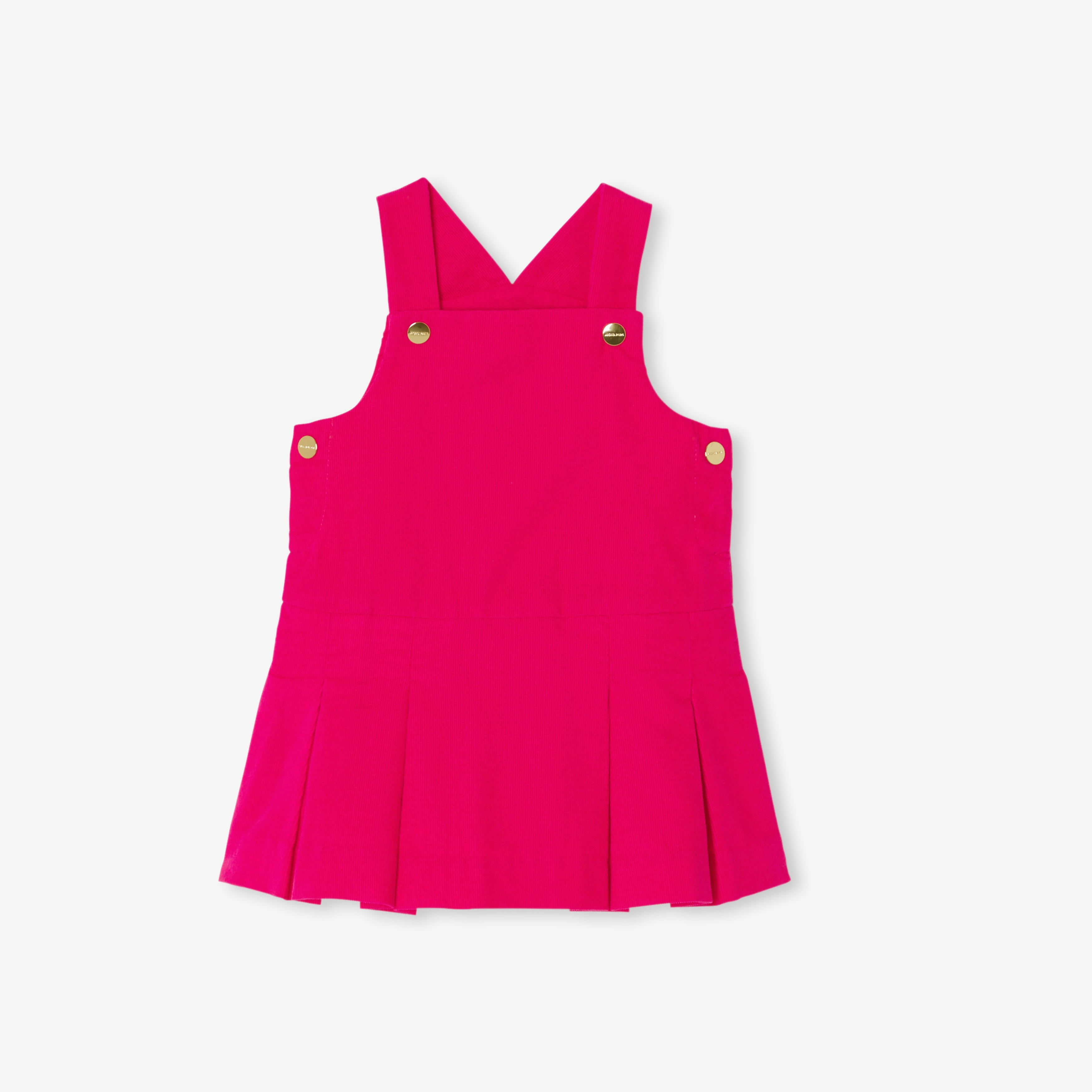 JC-NG061 Jacadi Baby Girl Velvet Pinafore Dress (Berry Pink)