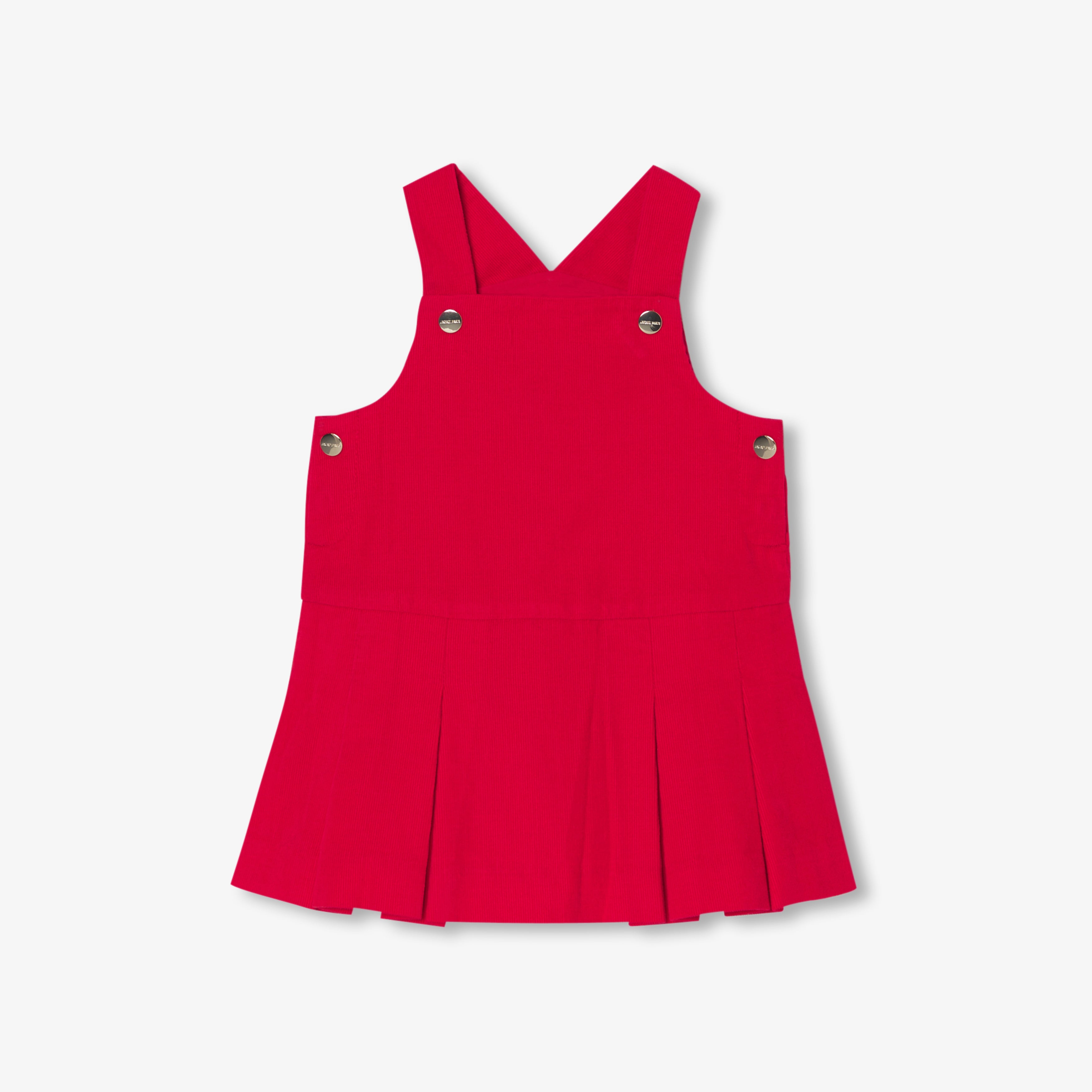 JC-NG062 Jacadi Baby Girl Velvet Pinafore Dress (Poppy Red)