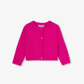 JC-NG038 Jacadi Wool & Cotton Cardigan for Baby Girl - Pink Granate