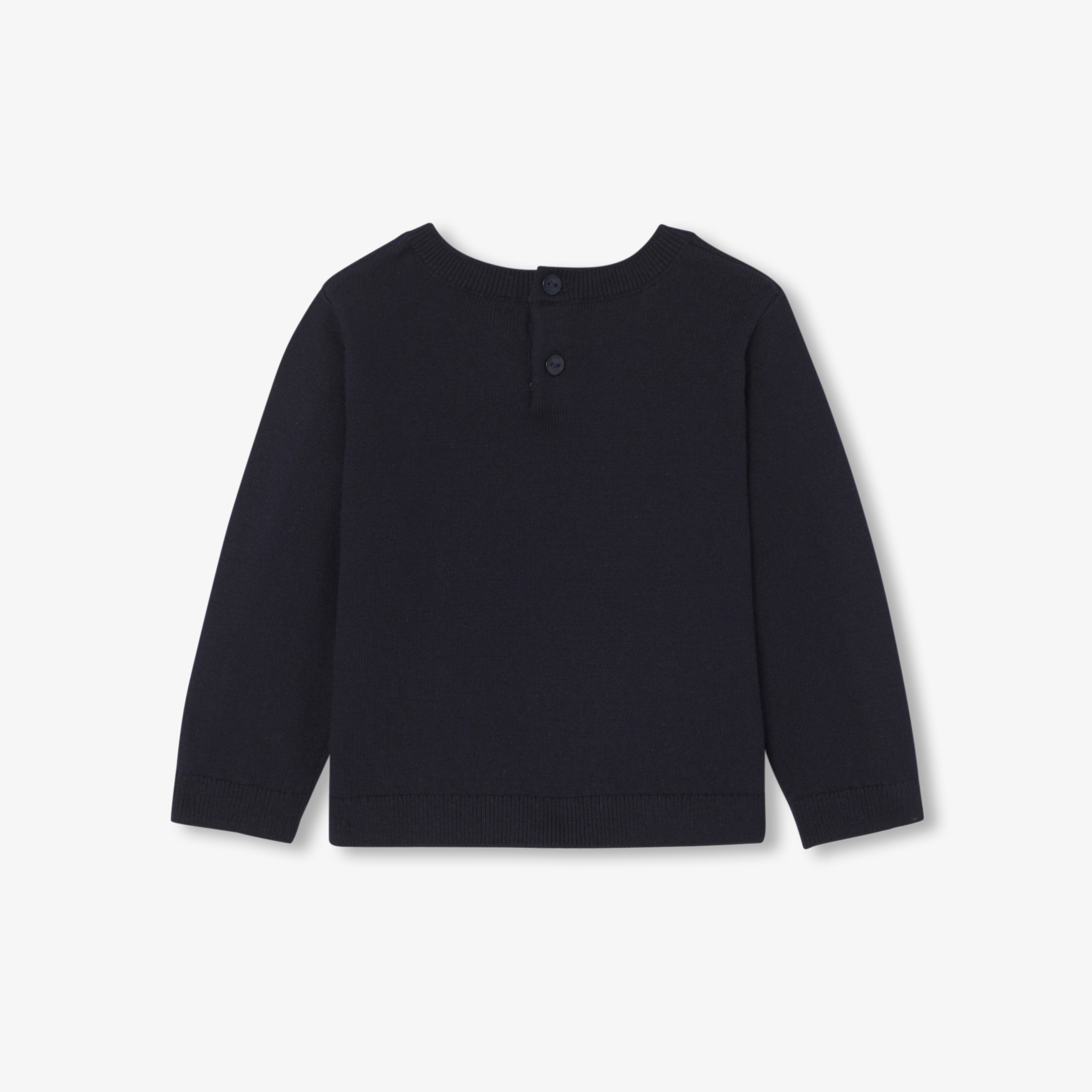JC-NG033 Baby girl's cotton and wool sweater - navy blue jacadi