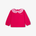 JC-NG070 Jacadi Baby girl sweater in fleece  - grenadine pink