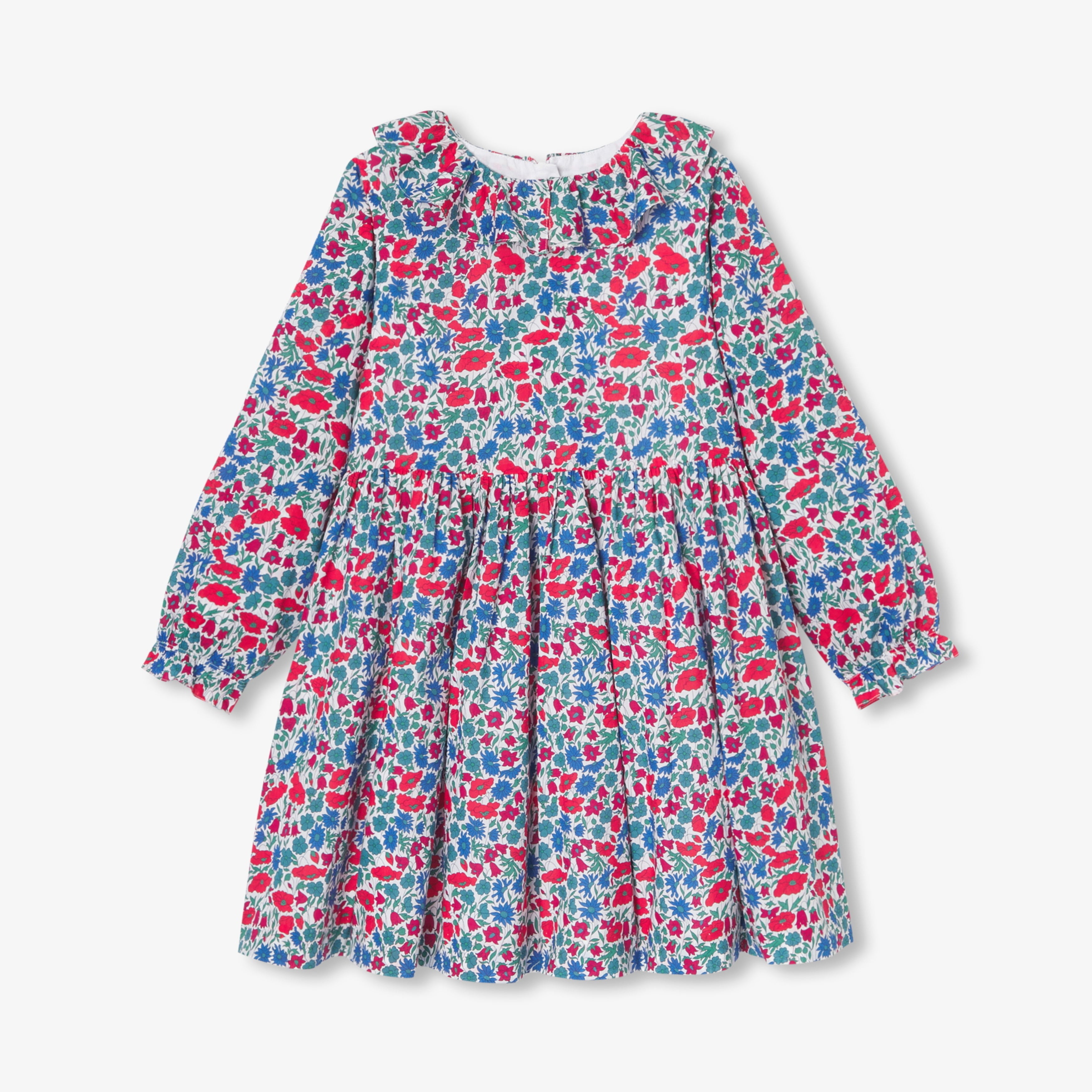 JC-TG036 Jacadi Liberty Fabric Long-Sleeve Dress for Girls