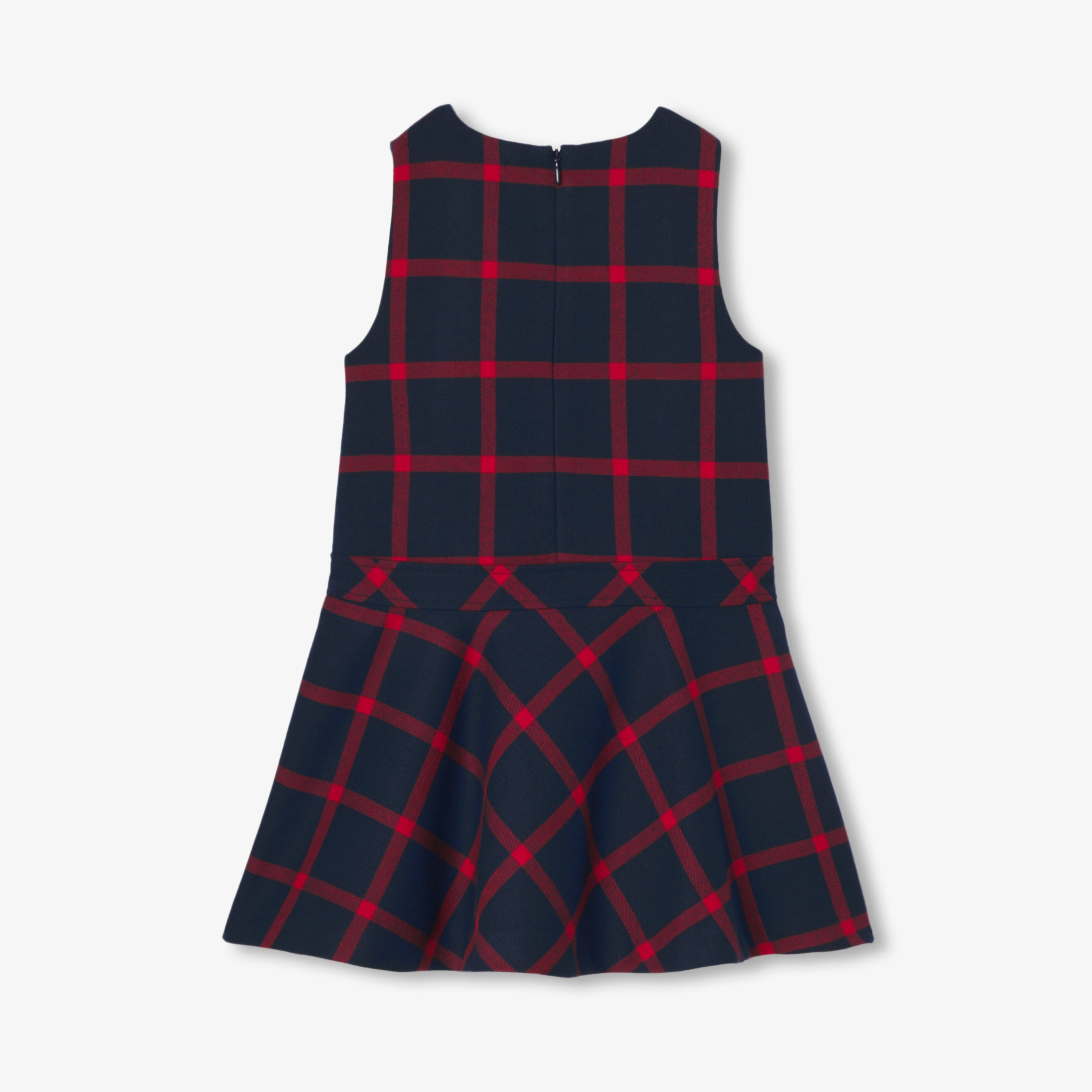JC-TG061 Jacadi Girls Flannel Pinafore Dress (Navy/Red)