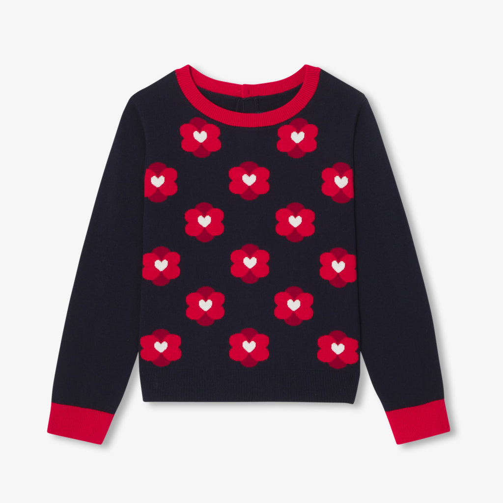 JC-TG083 - Jacadi Girl jacquard flower sweater