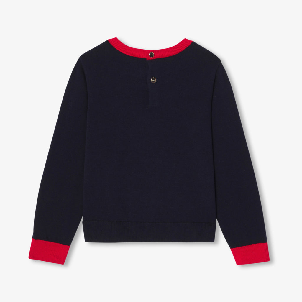 JC-TG083 - Jacadi Girl jacquard flower sweater