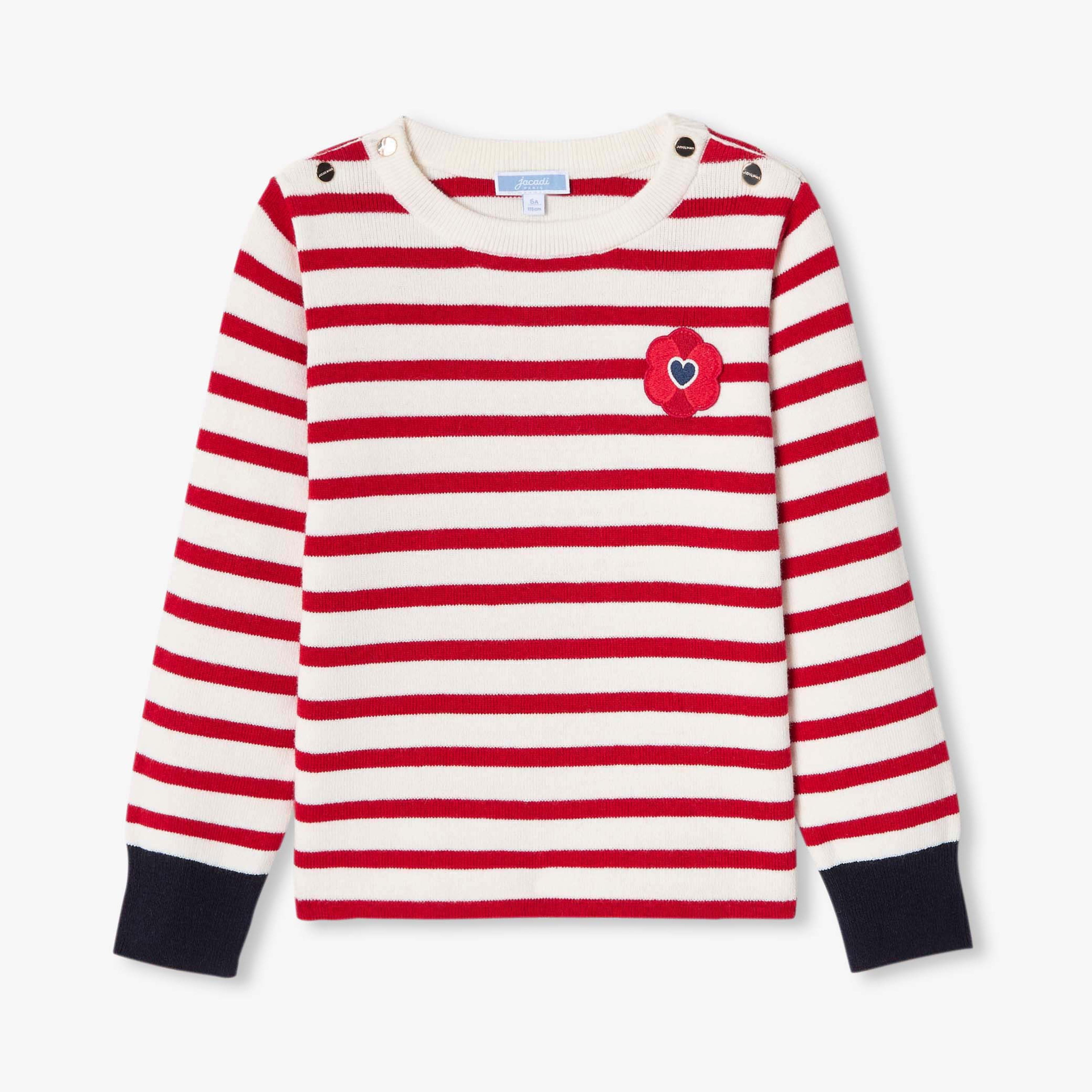JC-TG053 Jacadi Girls Sweater striped girls (white/red)