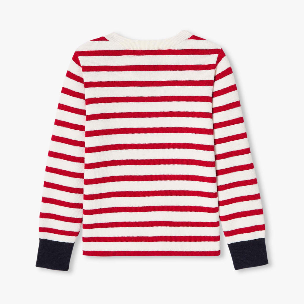 JC-TG053 Jacadi Girls Sweater striped girls (white/red)