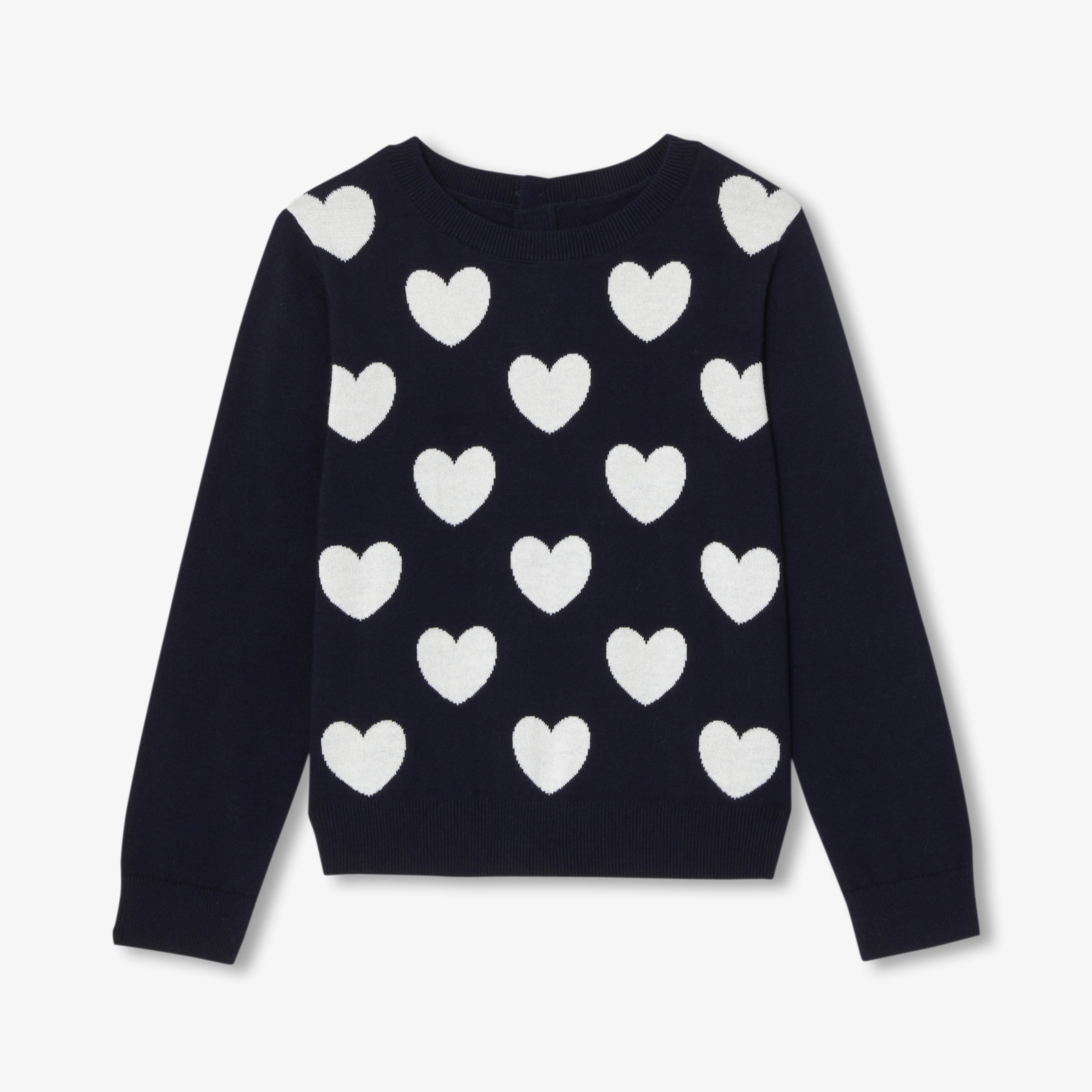 JC-TG050 Jacadi Girls Sweater in cotton girls (blu navy/multico)