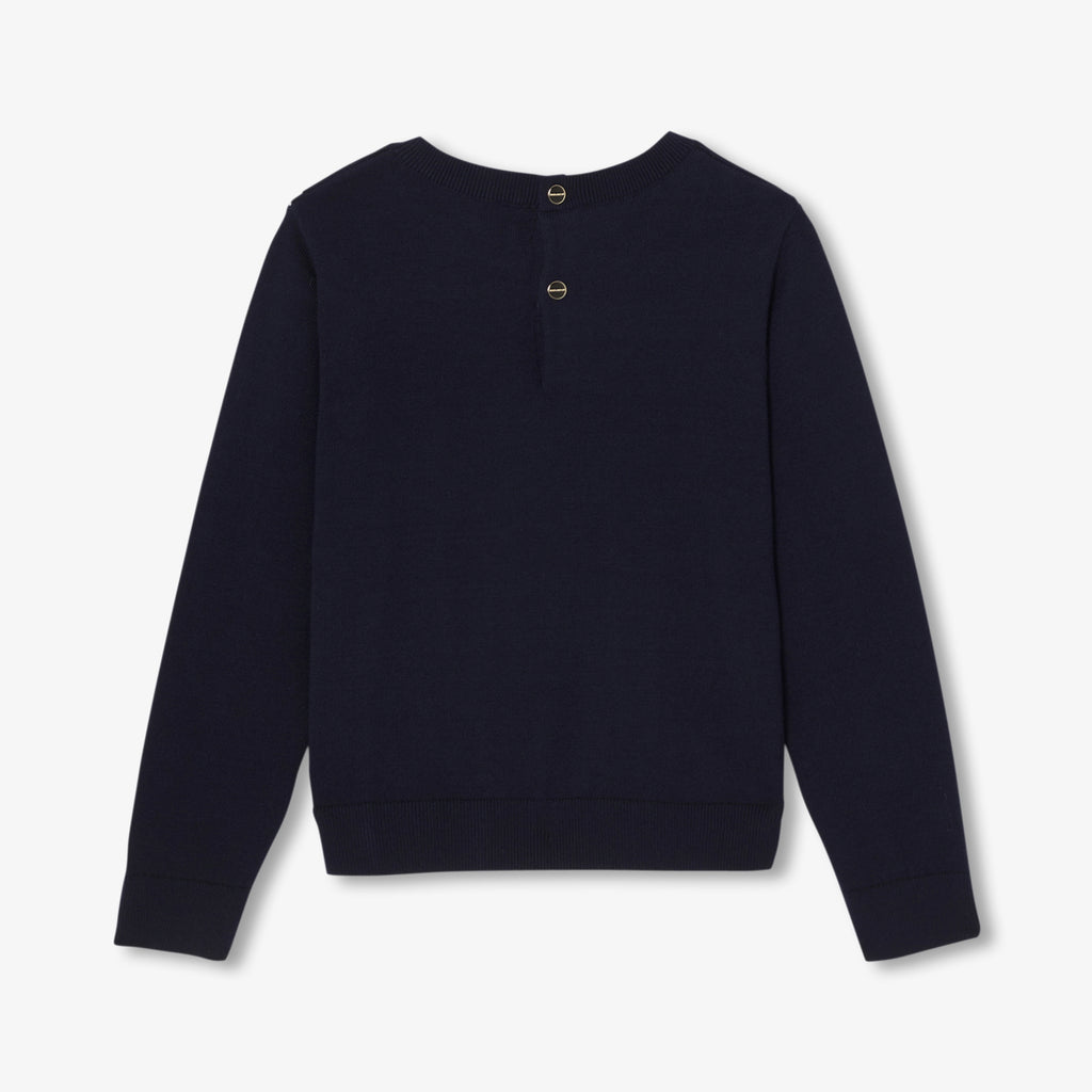 JC-TG050 Jacadi Girls Sweater in cotton girls (blu navy/multico)