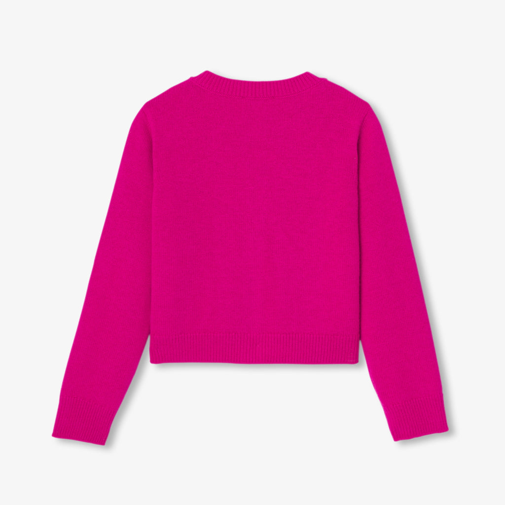 JC-TG027 Jacadi Wool & Cashmere Cardigan with Patch Pockets - Pink Granate